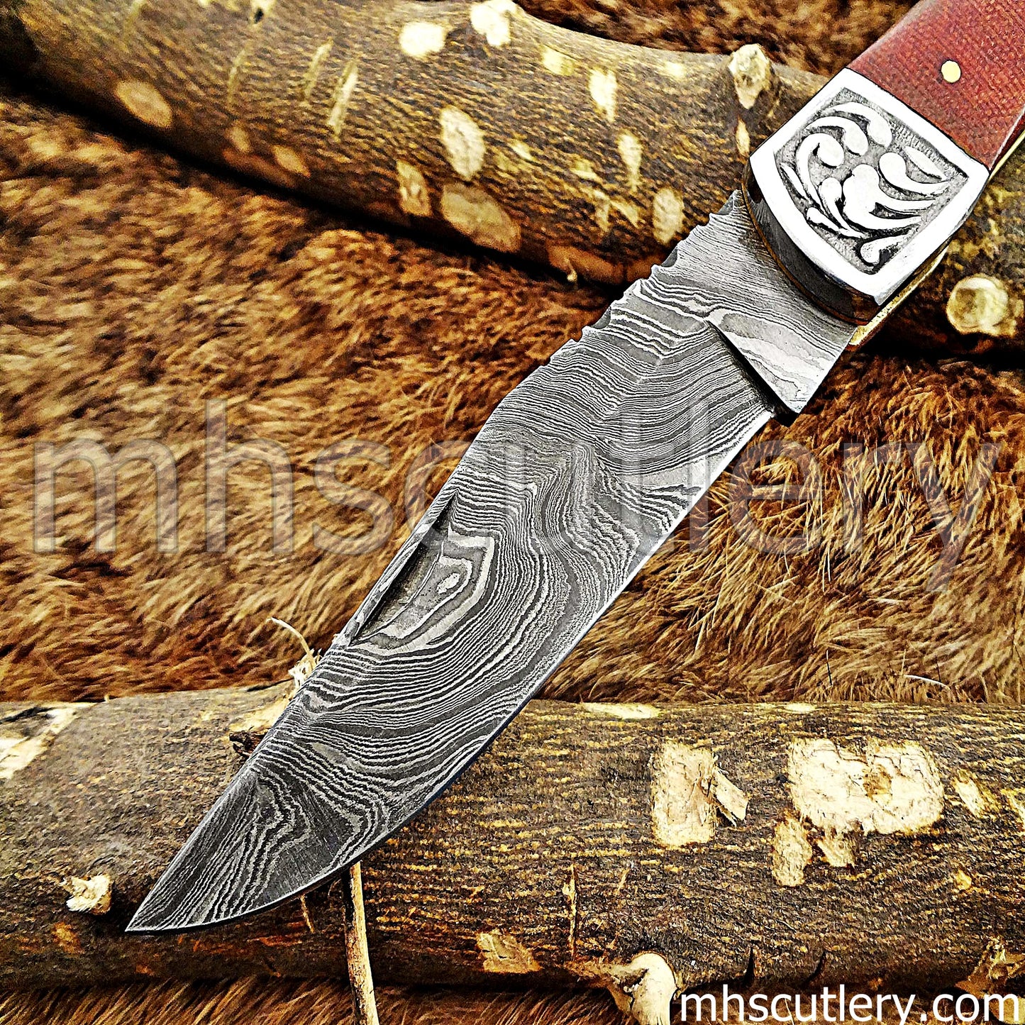 Custom Hand Forged Damascus Steel Traditional Folding Pocket Knife | mhscutlery