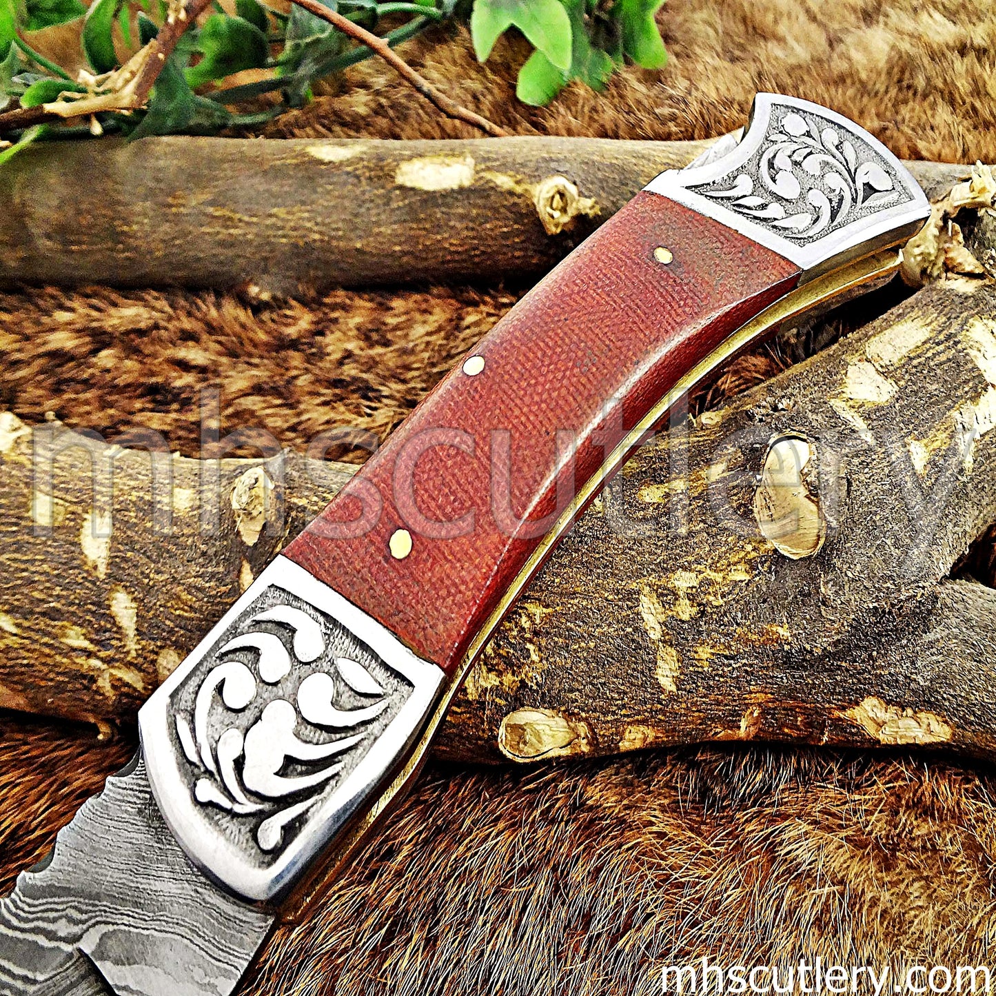 Custom Hand Forged Damascus Steel Traditional Folding Pocket Knife | mhscutlery
