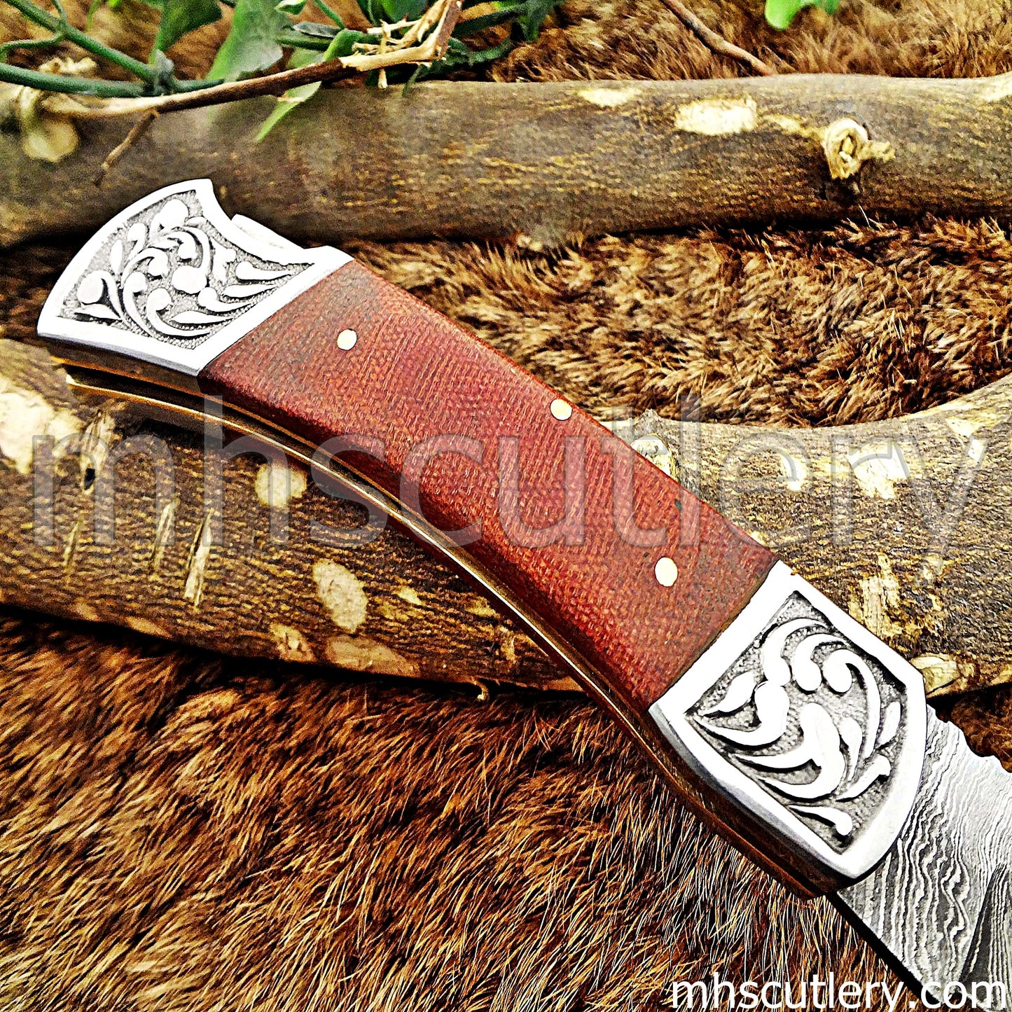 Custom Hand Forged Damascus Steel Traditional Folding Pocket Knife | mhscutlery