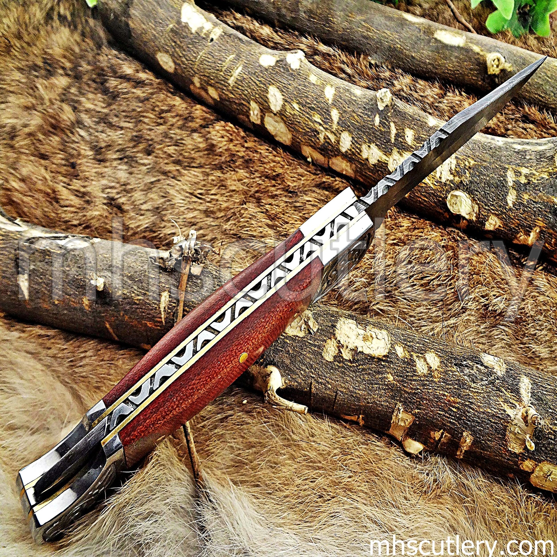 Custom Hand Forged Damascus Steel Traditional Folding Pocket Knife | mhscutlery