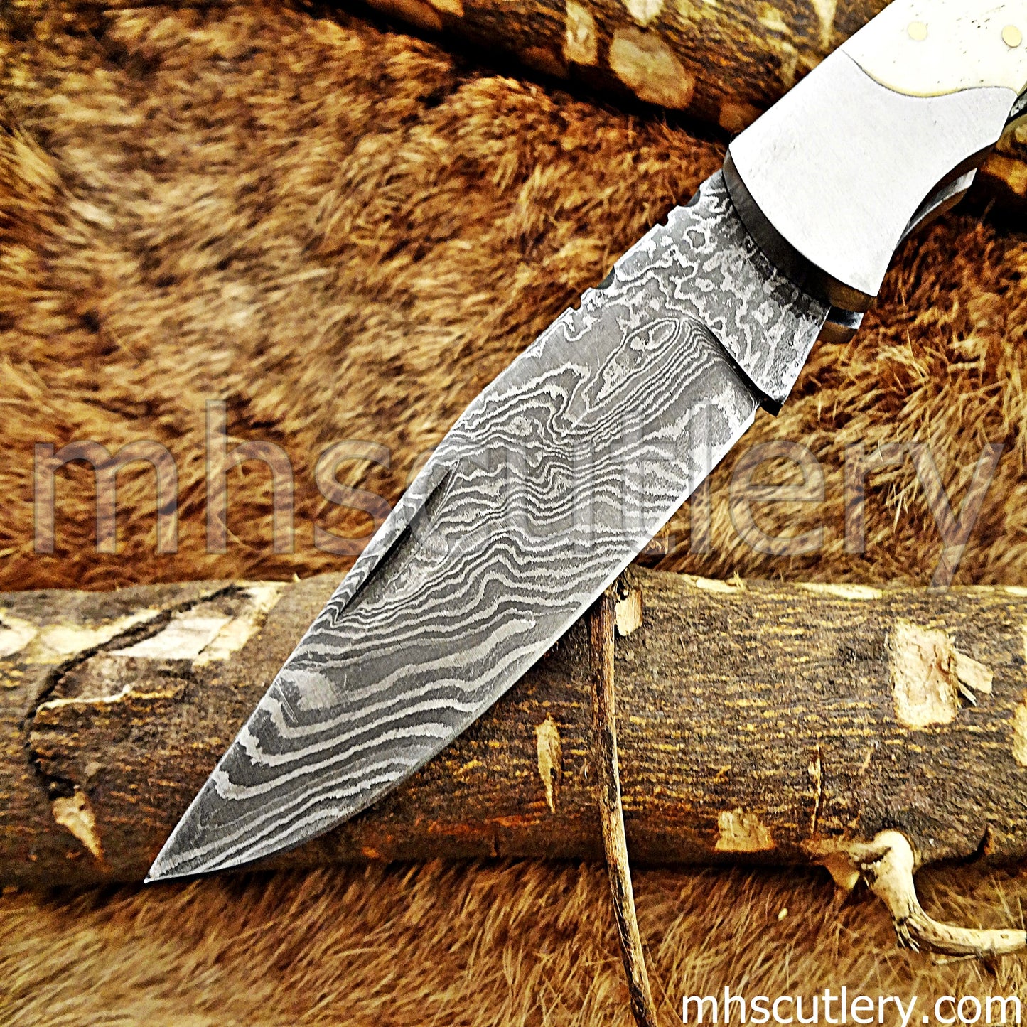 Handmade Damascus Steel Classic Folding Knife | mhscutlery