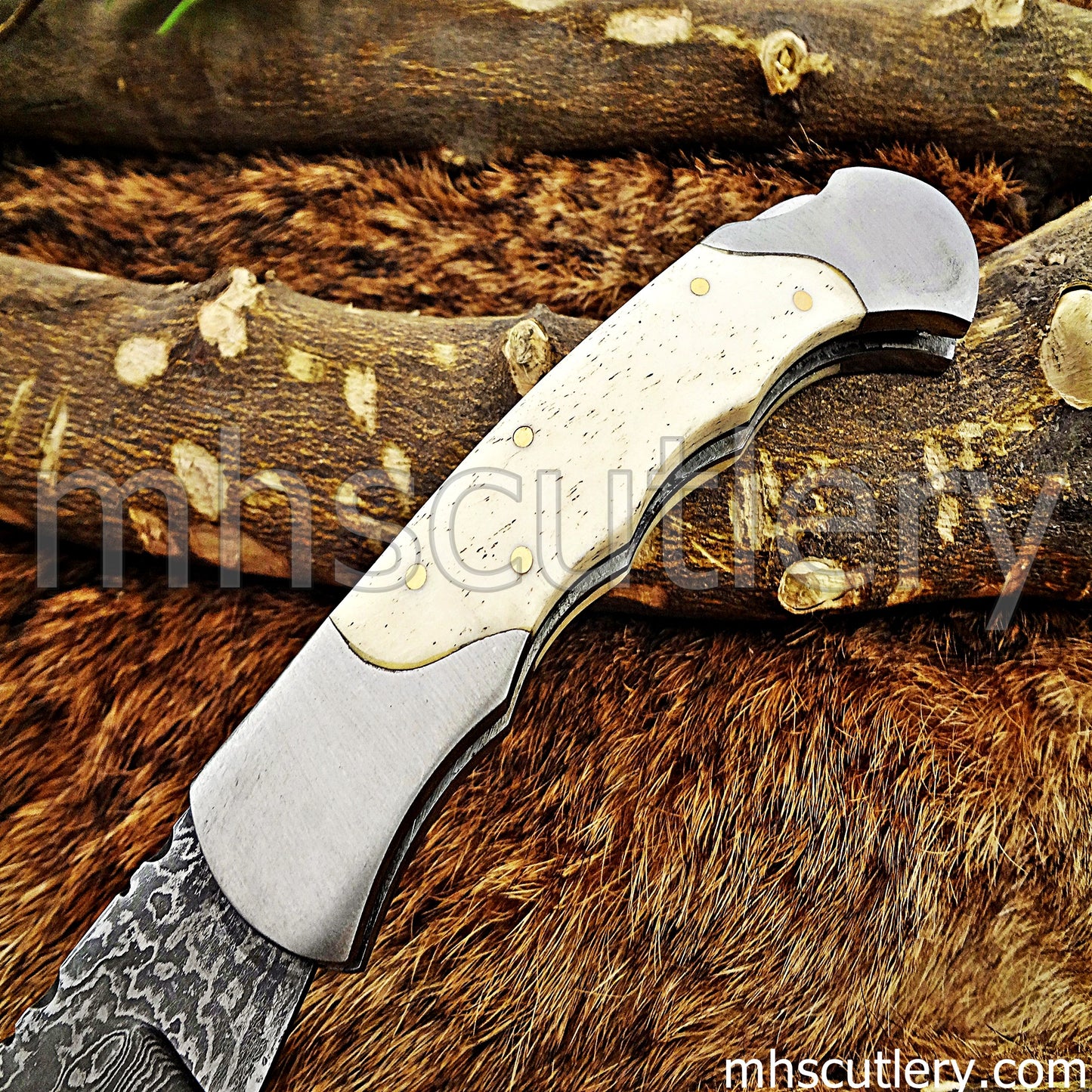 Handmade Damascus Steel Classic Folding Knife | mhscutlery
