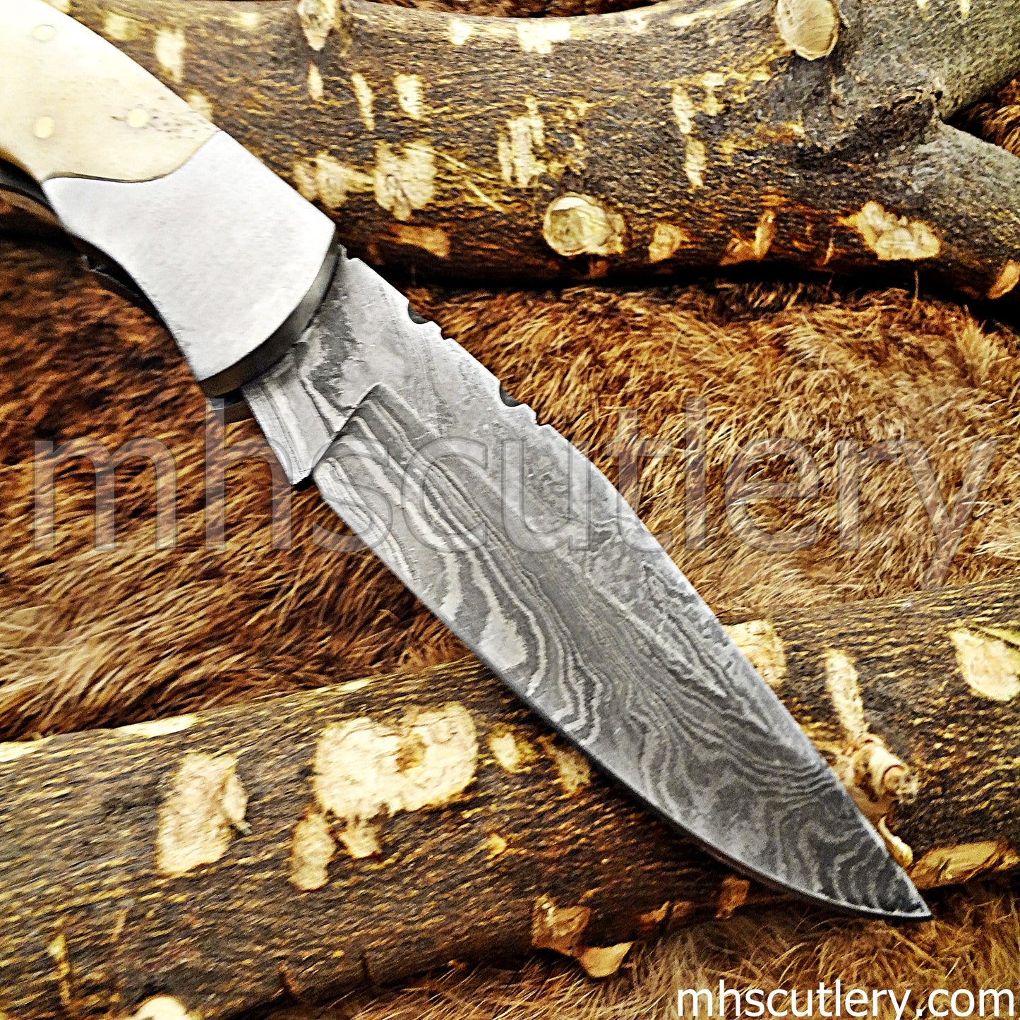 Handmade Damascus Steel Classic Folding Knife | mhscutlery