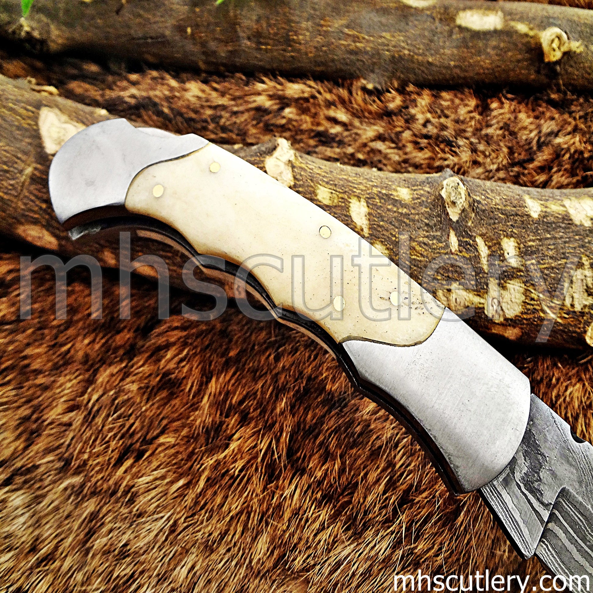 Handmade Damascus Steel Classic Folding Knife | mhscutlery