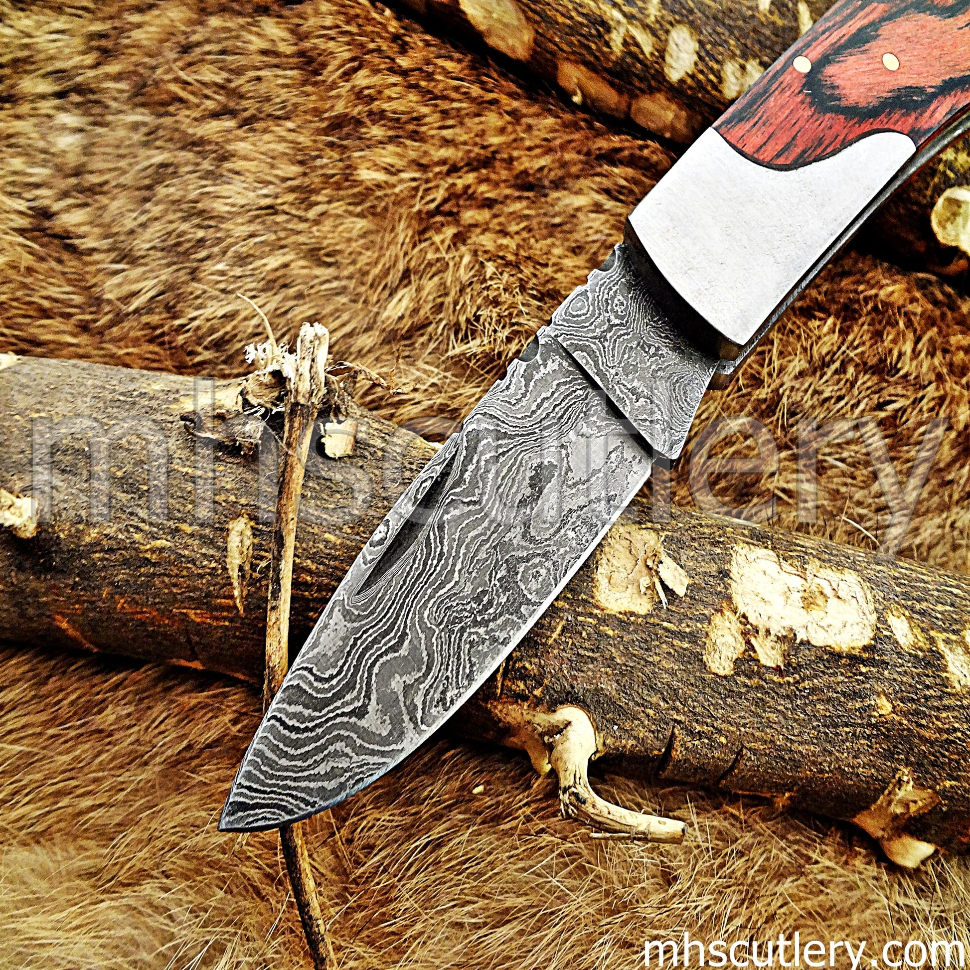 Hand Forged Damascus Steel Mini Pocket EDC | mhscutlery