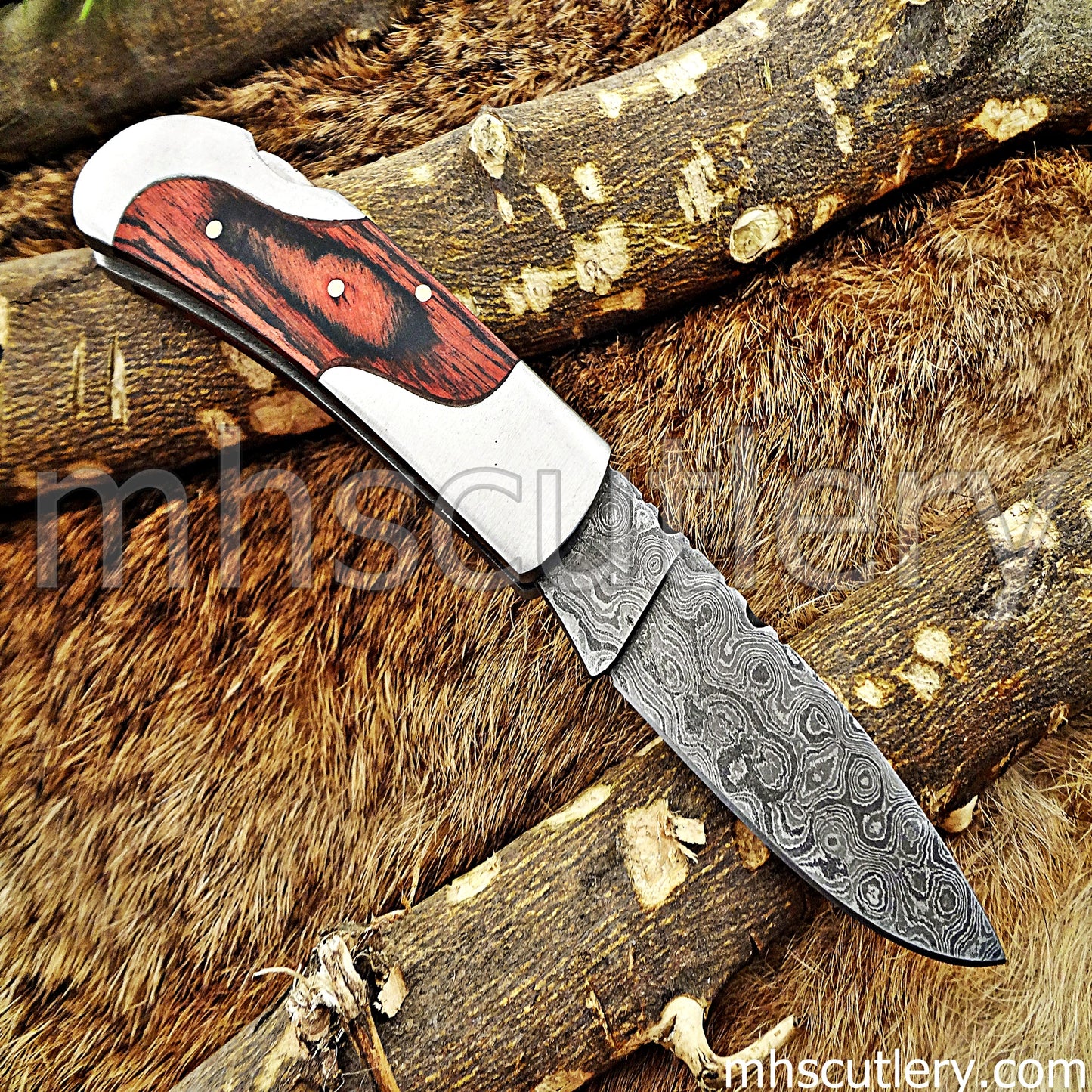 Hand Forged Damascus Steel Mini Pocket EDC | mhscutlery