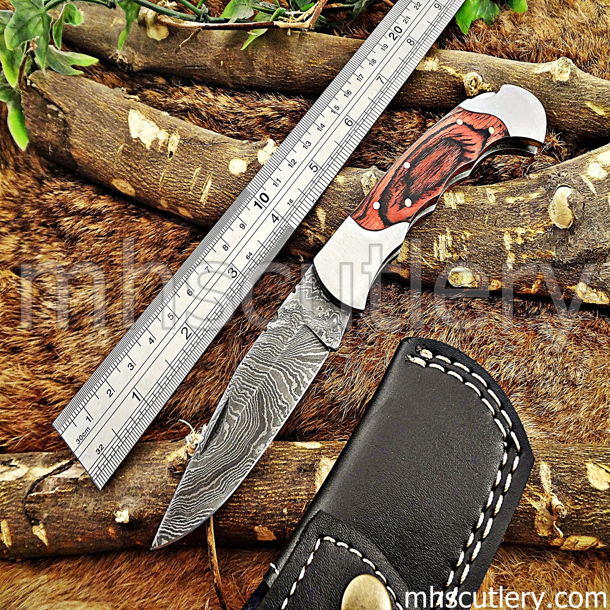 Damascus Steel Classic Pocket Knife | mhscutlery