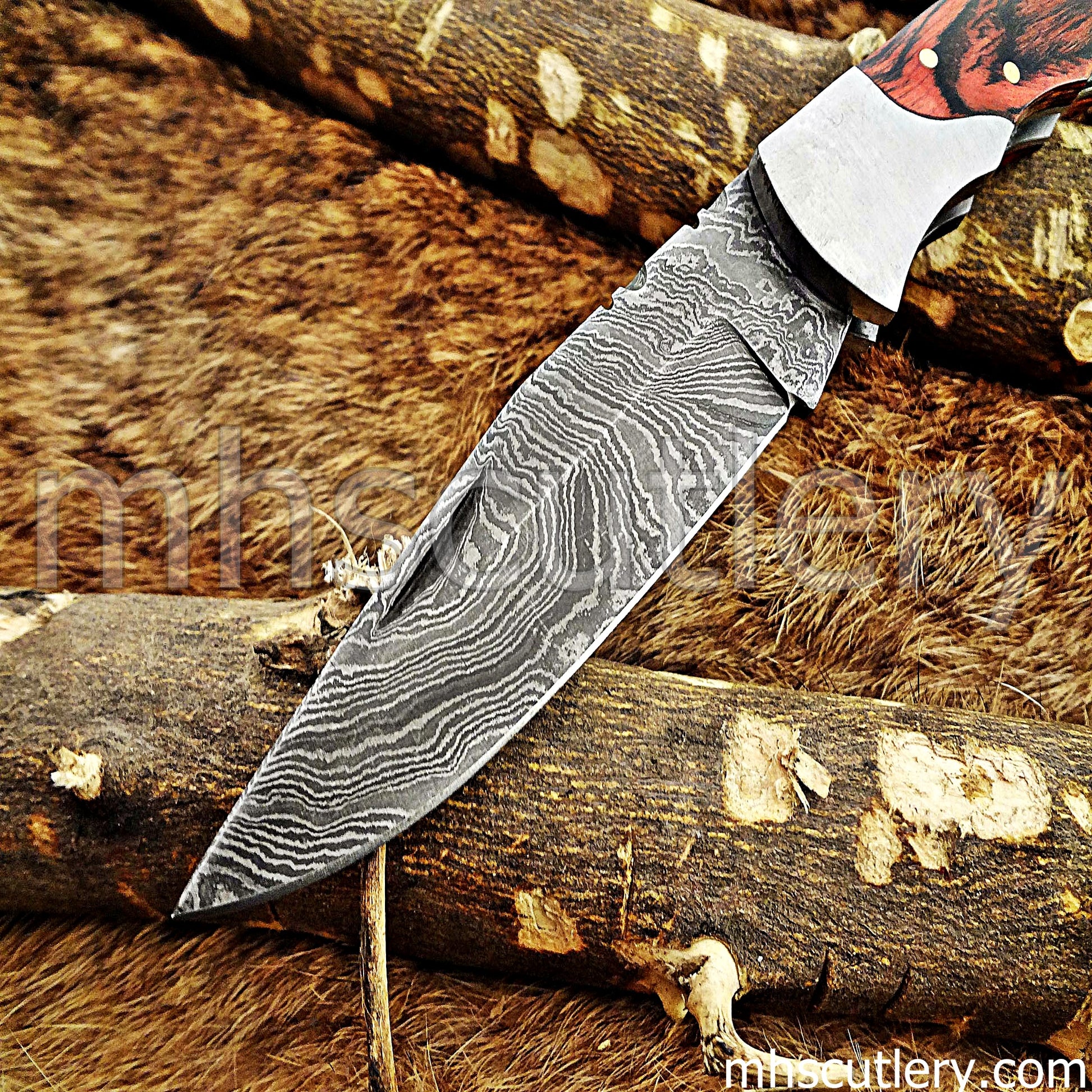 Damascus Steel Classic Pocket Knife | mhscutlery