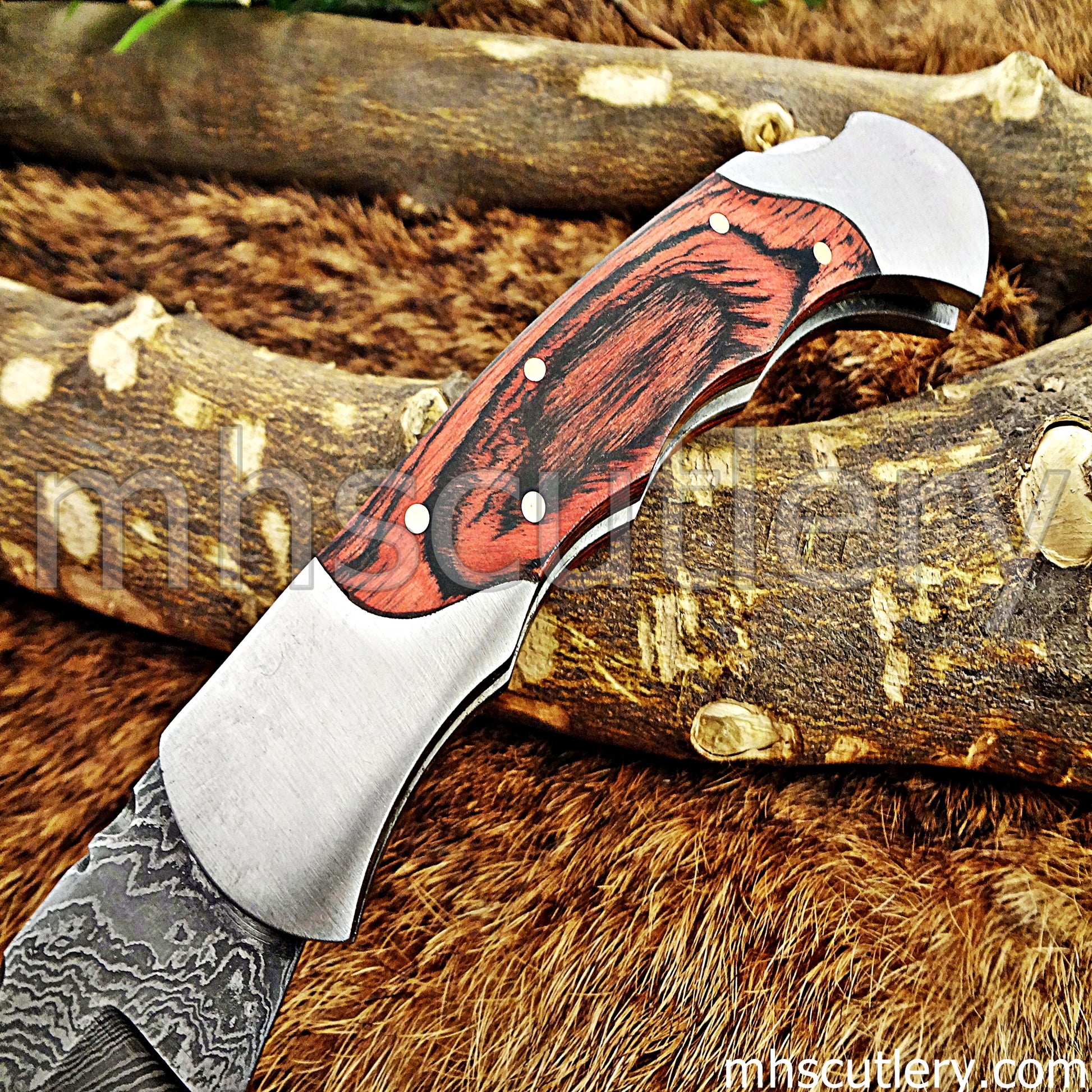 Damascus Steel Classic Pocket Knife | mhscutlery