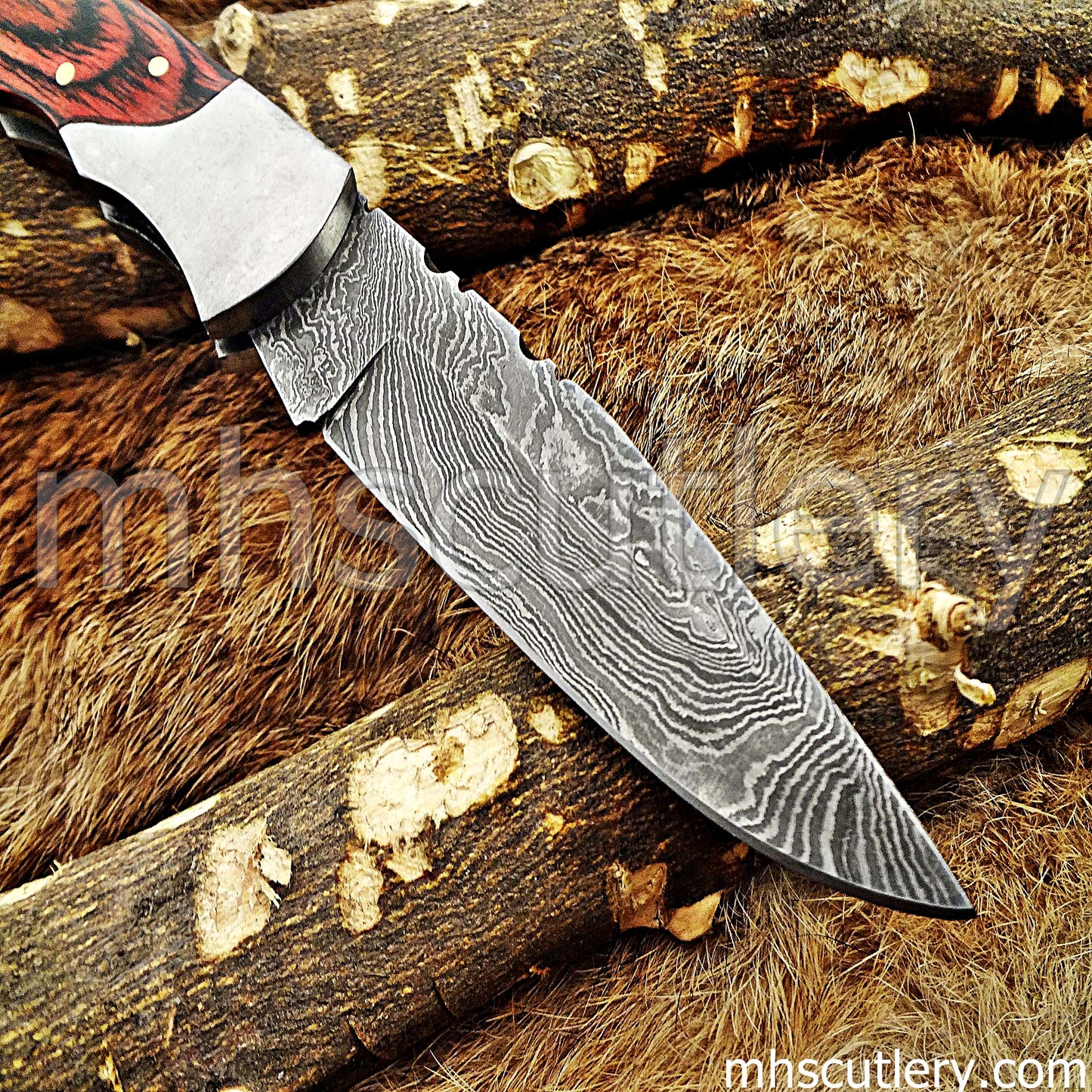 Damascus Steel Classic Pocket Knife | mhscutlery