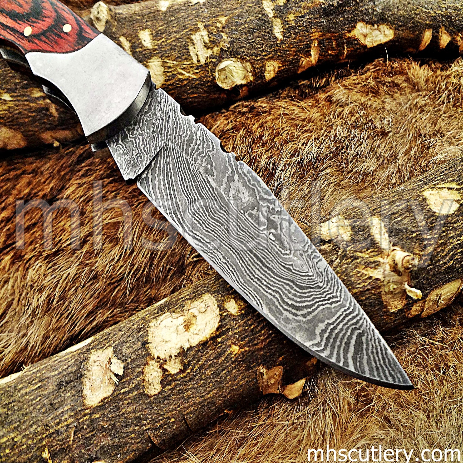 Damascus Steel Classic Pocket Knife | mhscutlery