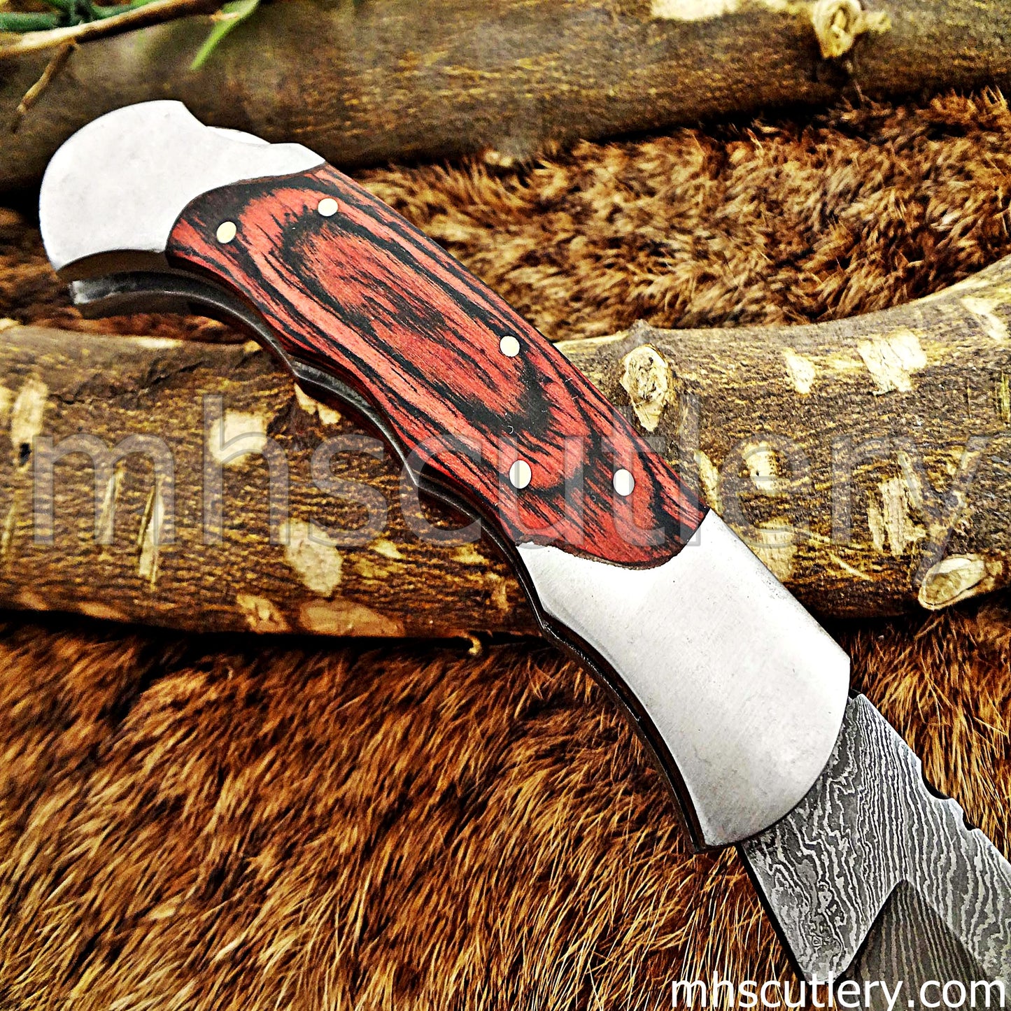 Damascus Steel Classic Pocket Knife | mhscutlery
