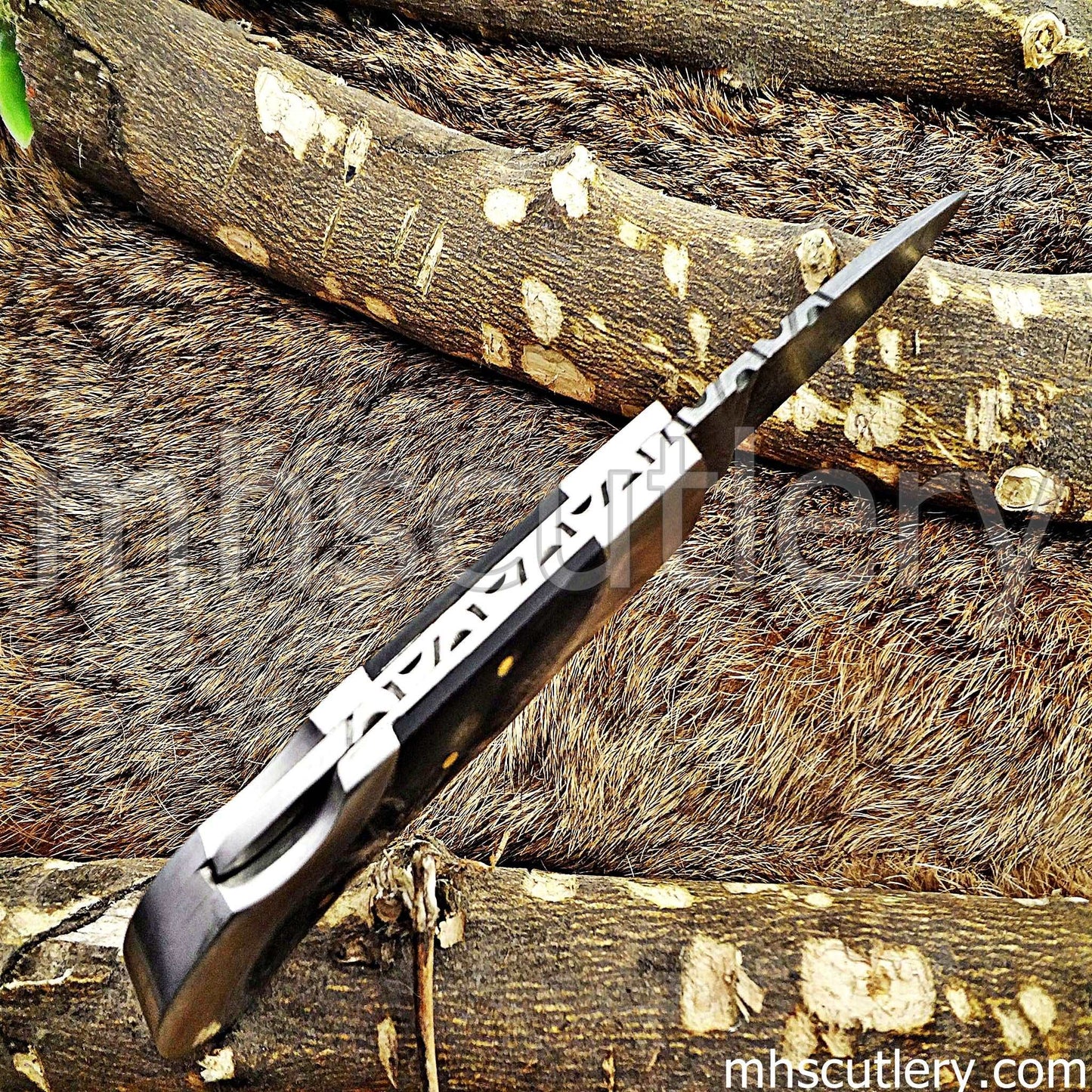 Custom Hand Forged Damascus Steel Pocket EDC Knife | mhscutlery