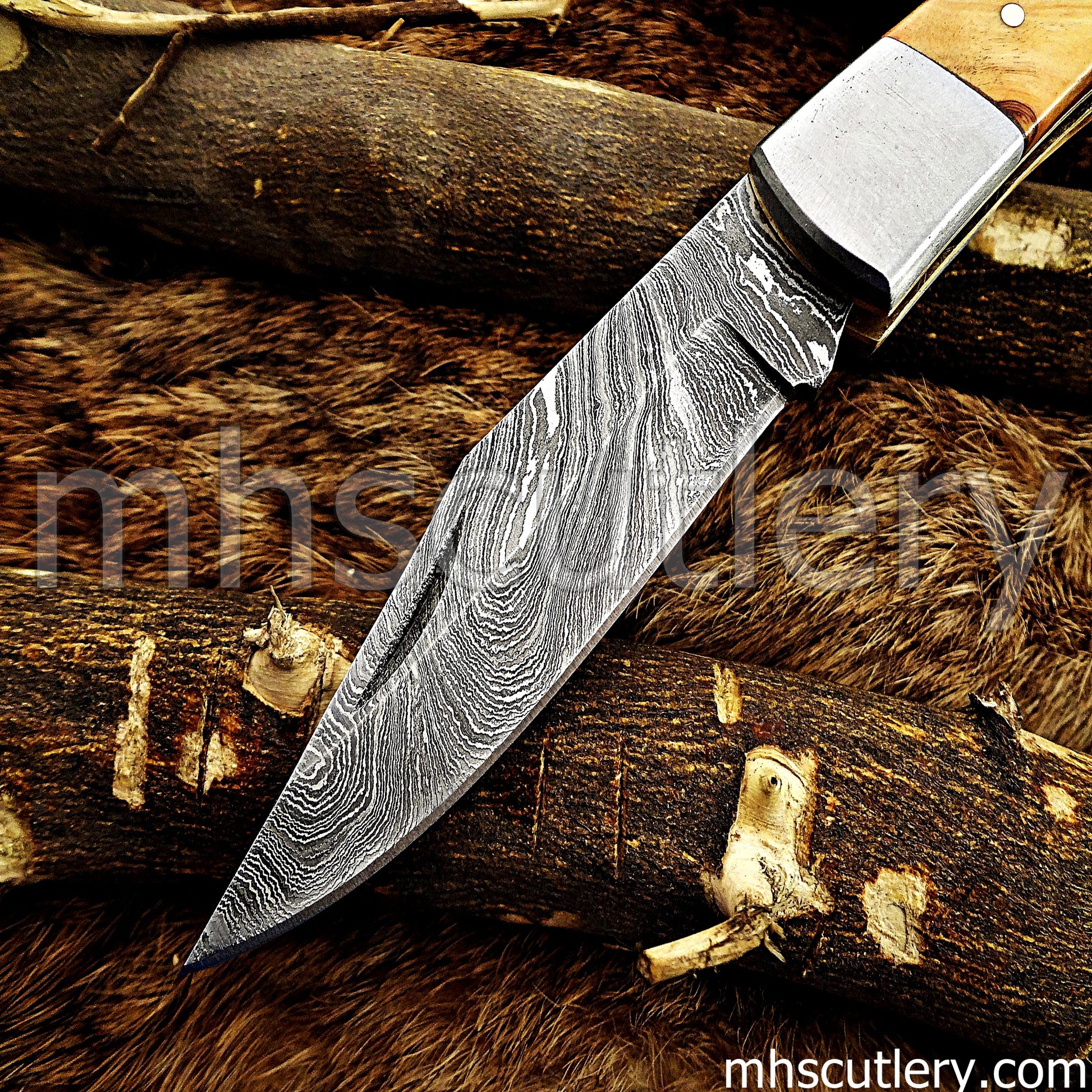 Handmade Damascus Steel Classic Folding Knife | mhscutlery