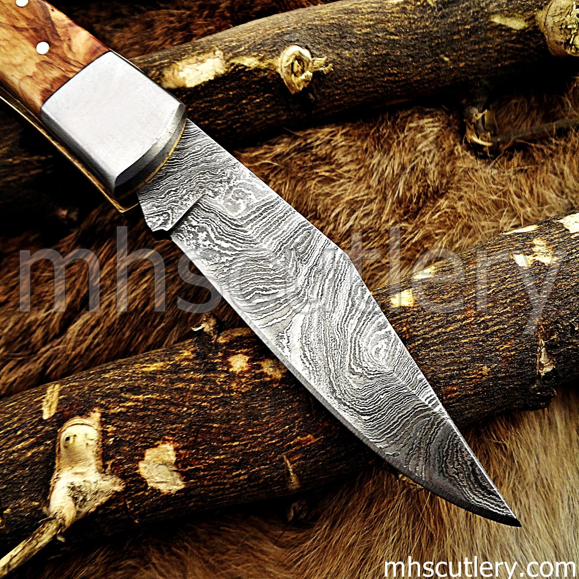 Handmade Damascus Steel Classic Folding Knife | mhscutlery