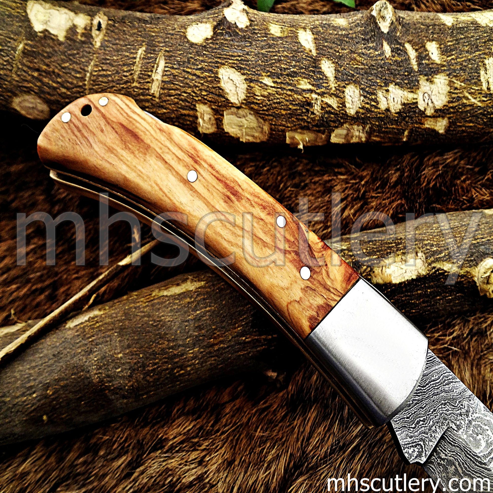 Handmade Damascus Steel Classic Folding Knife | mhscutlery