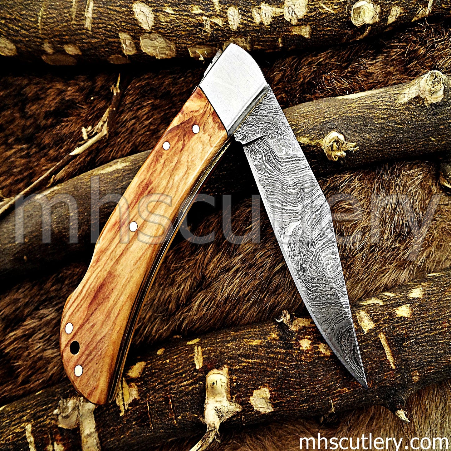 Handmade Damascus Steel Classic Folding Knife | mhscutlery