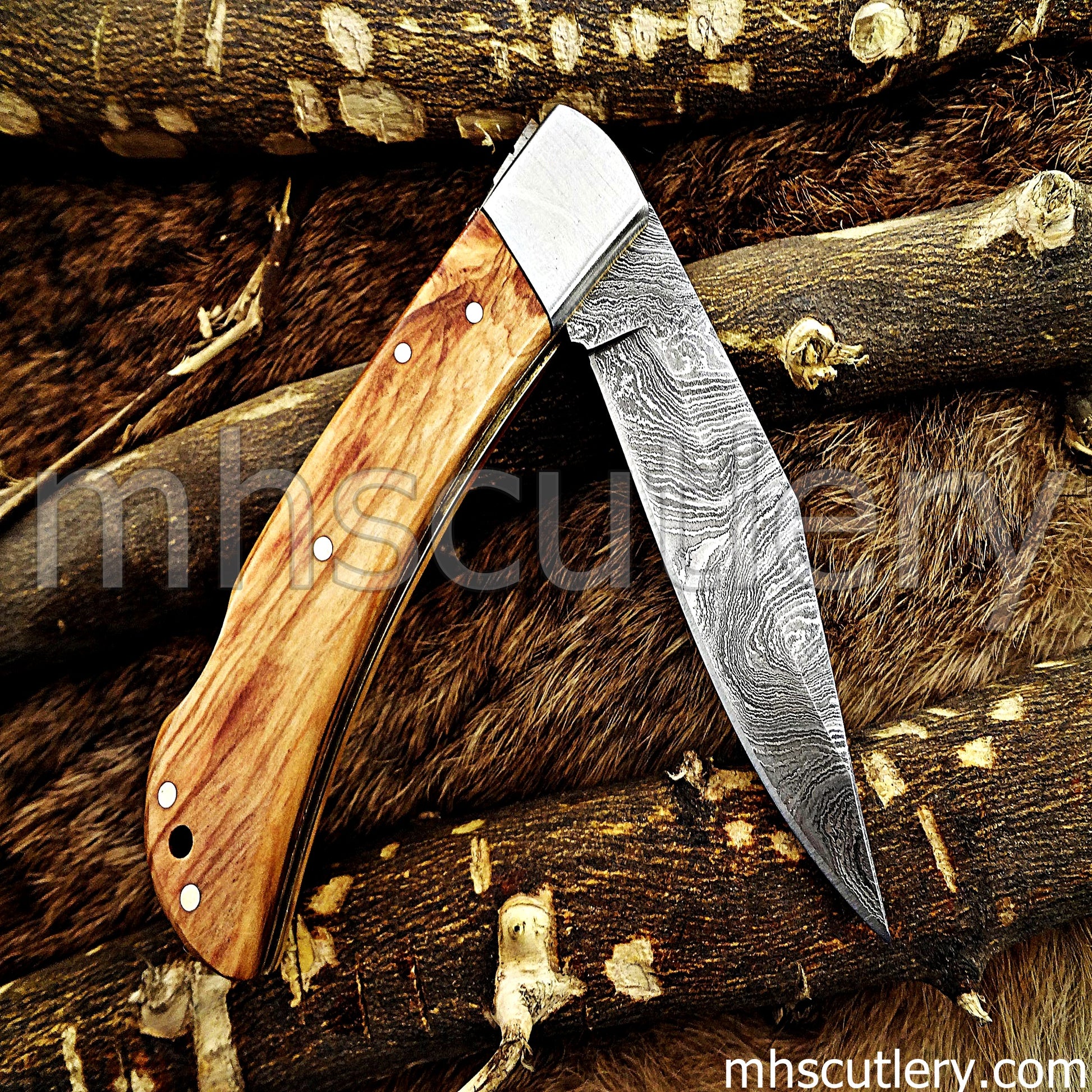 Handmade Damascus Steel Classic Folding Knife | mhscutlery