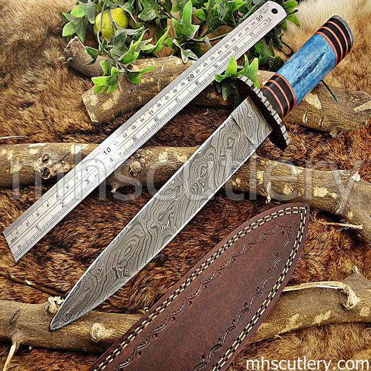 Hand Forged Damascus Steel Combat Dagger Knife | mhscutlery