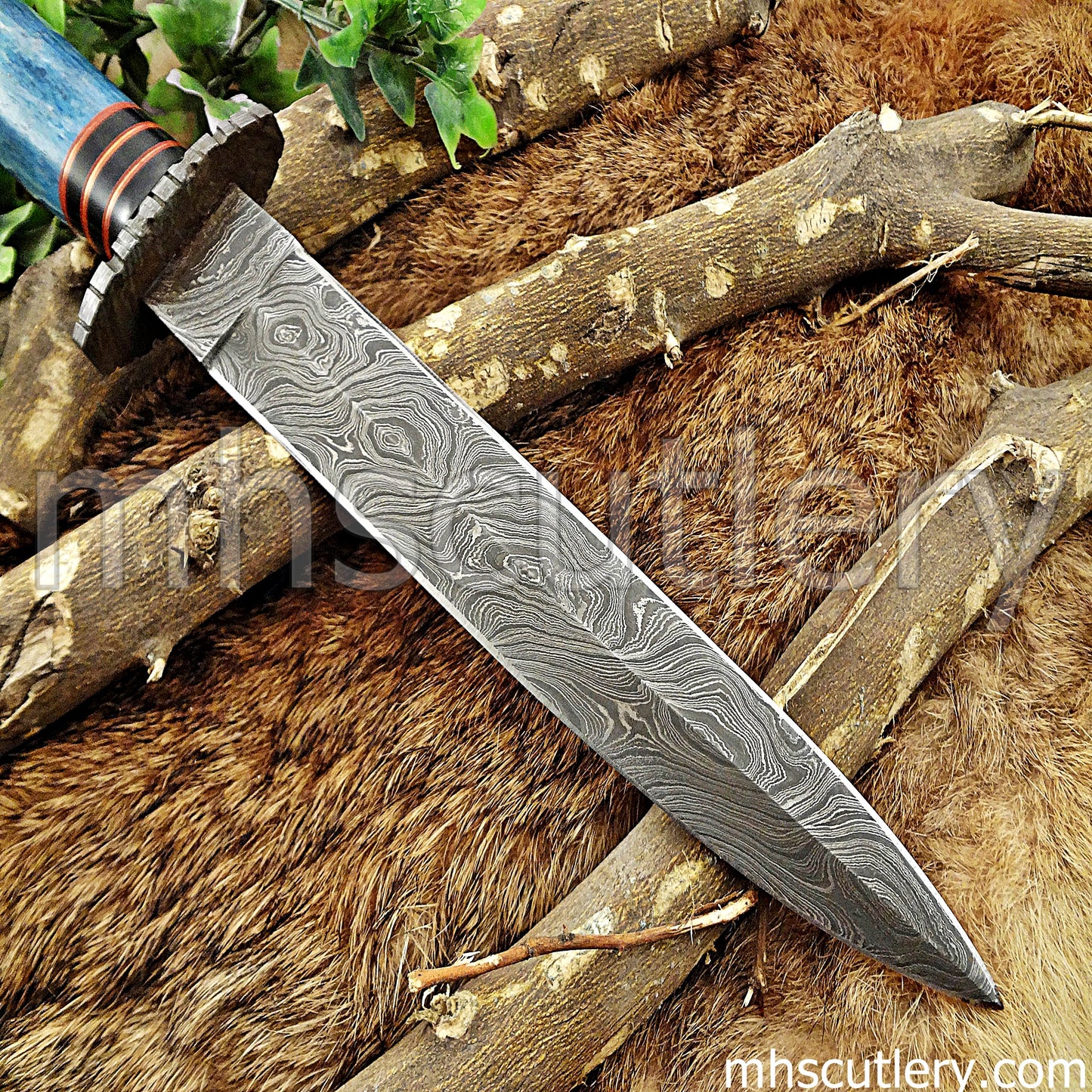 Hand Forged Damascus Steel Combat Dagger Knife | mhscutlery