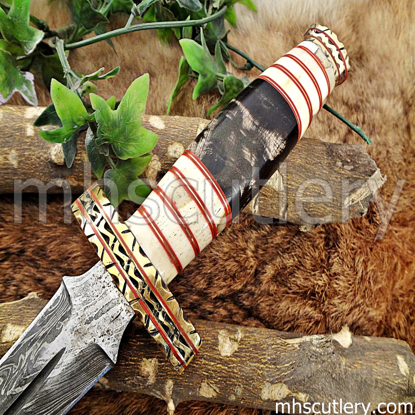 Custom Handmade Damascus Steel Spartan Dagger Knife | mhscutlery