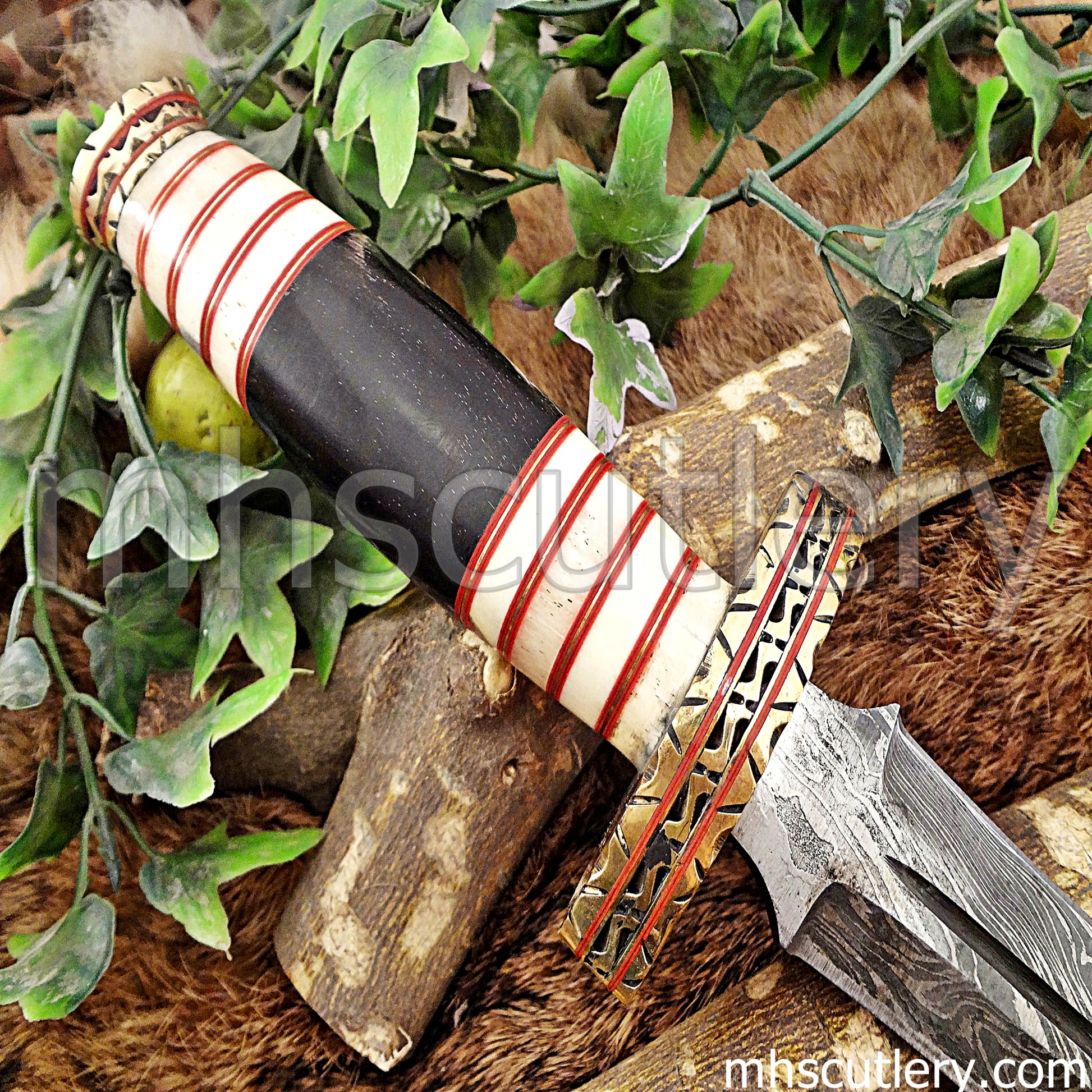 Custom Handmade Damascus Steel Spartan Dagger Knife | mhscutlery