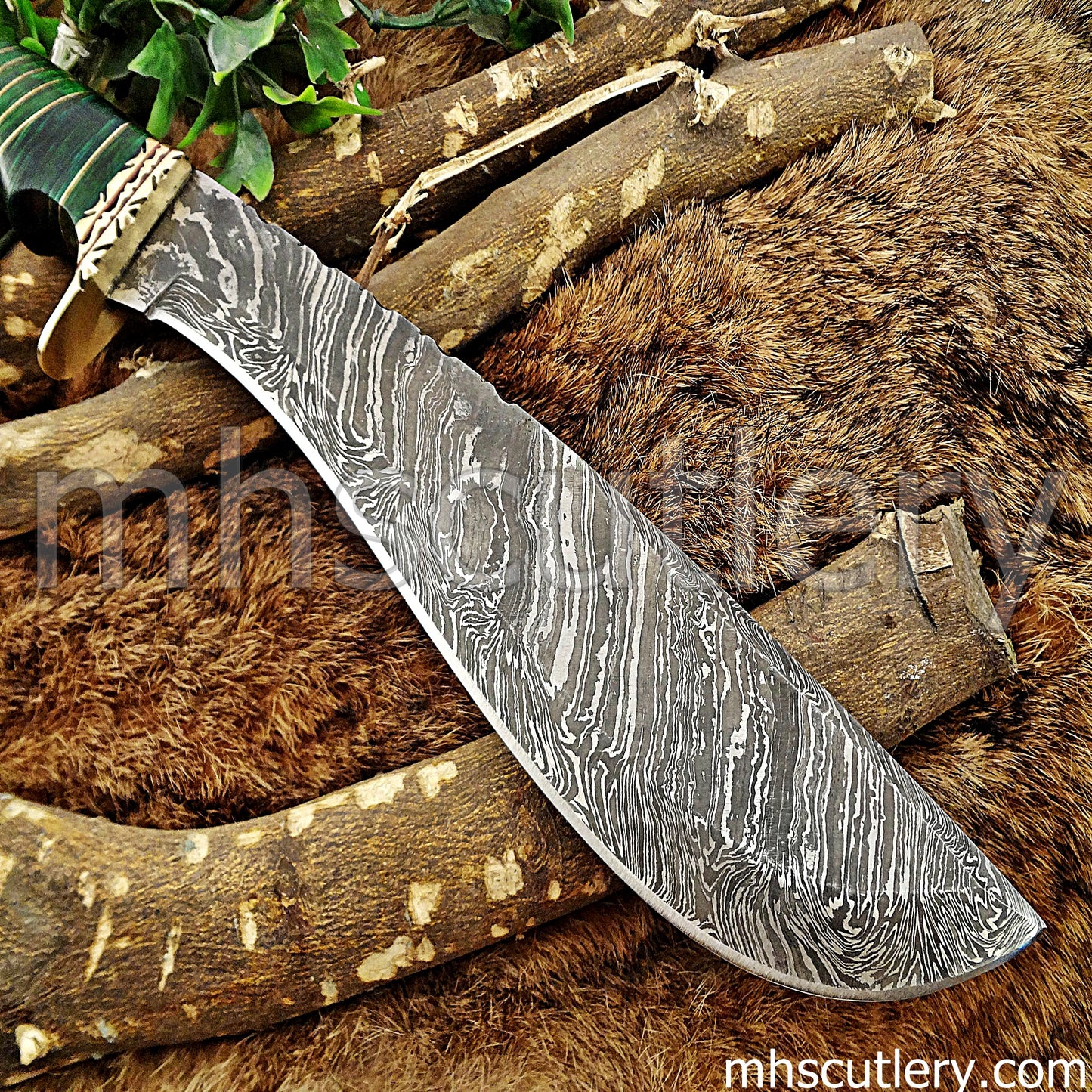 Handmade Damascus Steel Hunter Kukri Knife | mhscutlery