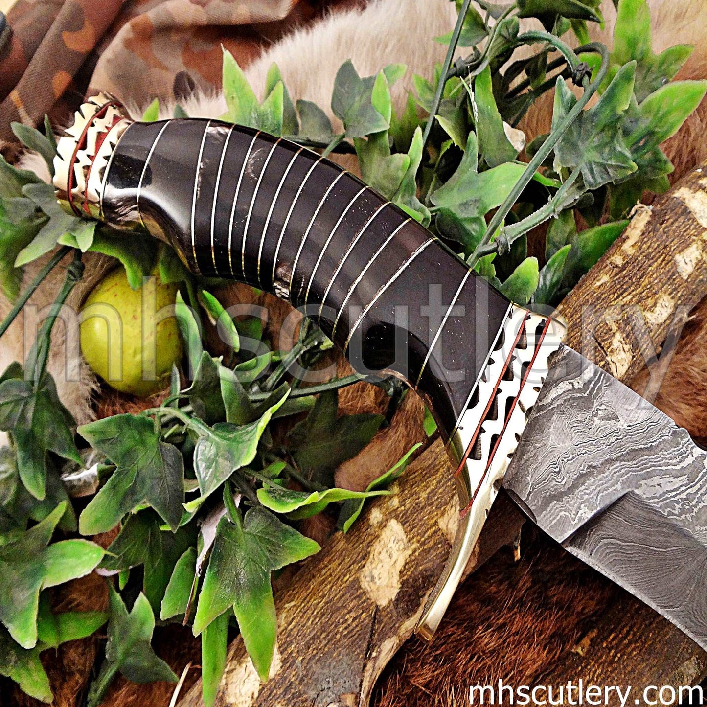 Custom Hand Forged Damascus Steel Survival Kukri | mhscutlery