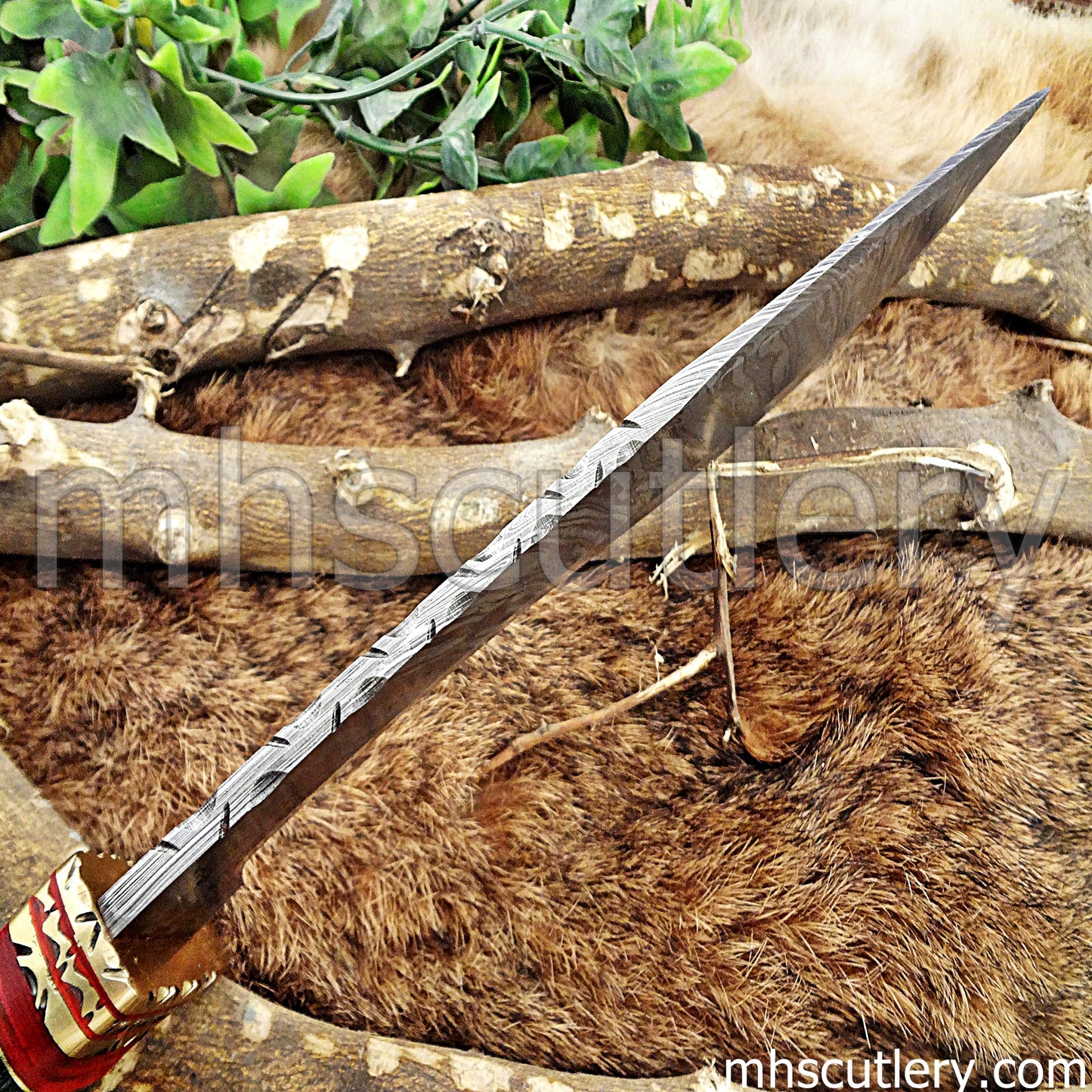 Custom Handmade Damascus Steel Tactical Machete | mhscutlery