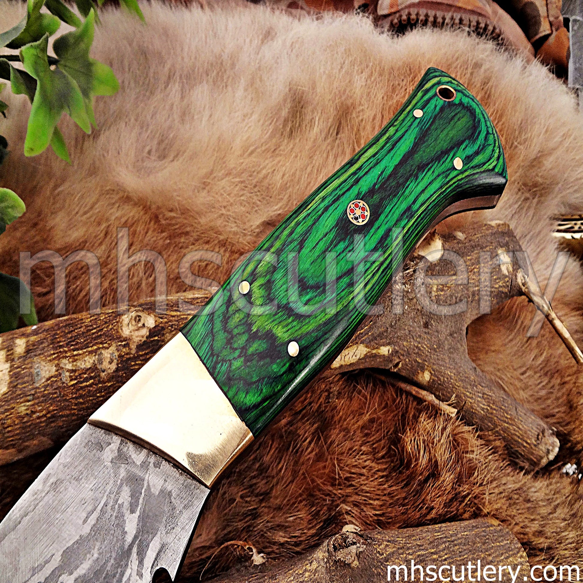 Damascus Steel Hunting Kukri Machete Knife | mhscutlery
