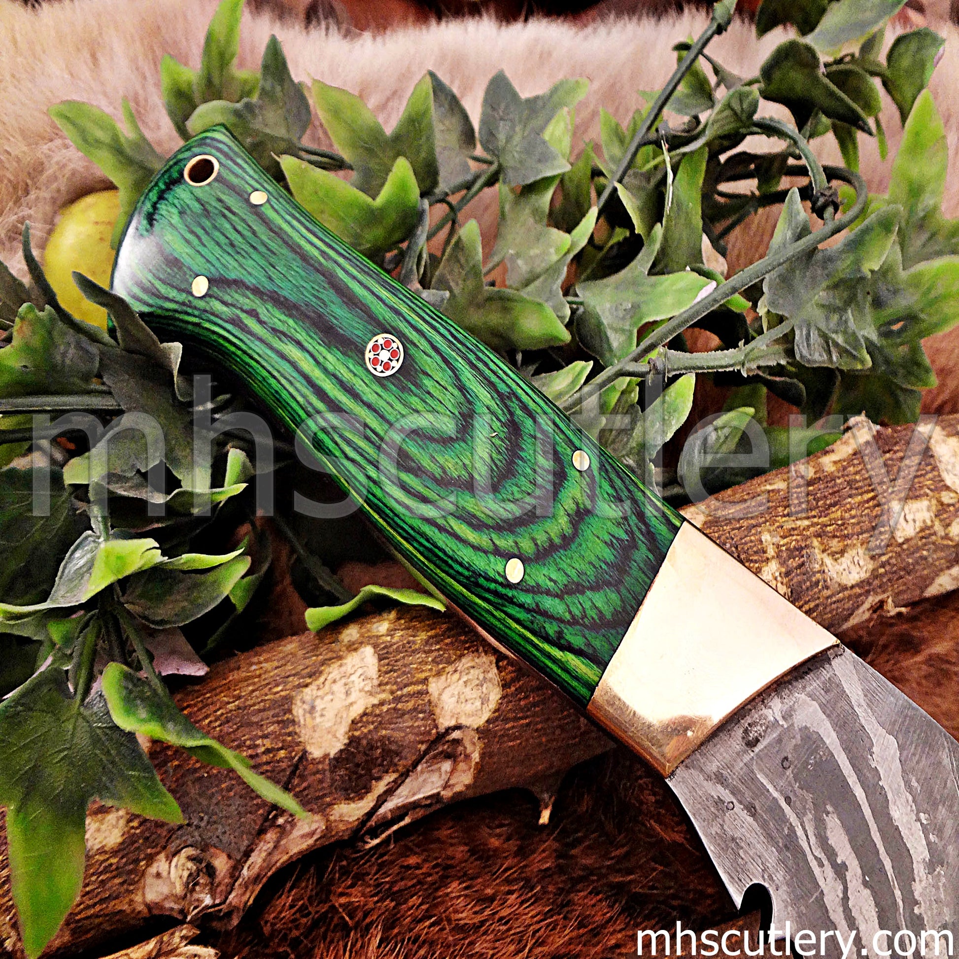 Damascus Steel Hunting Kukri Machete Knife | mhscutlery
