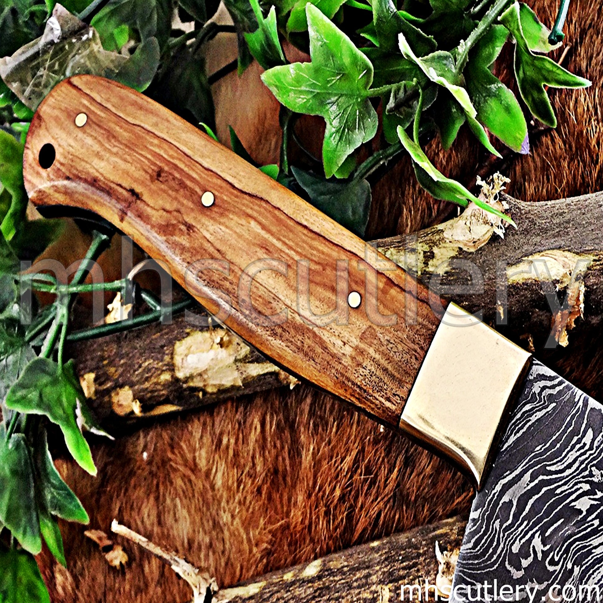 Handmade Damascus Steel Kitchen Knife / Koa Handle | mhscutlery
