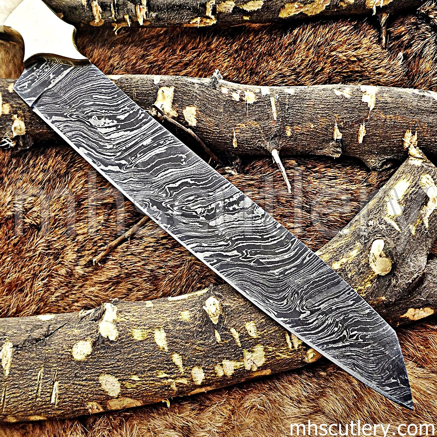 Hand Forged Damascus Steel Bread Knife | mhscutlery