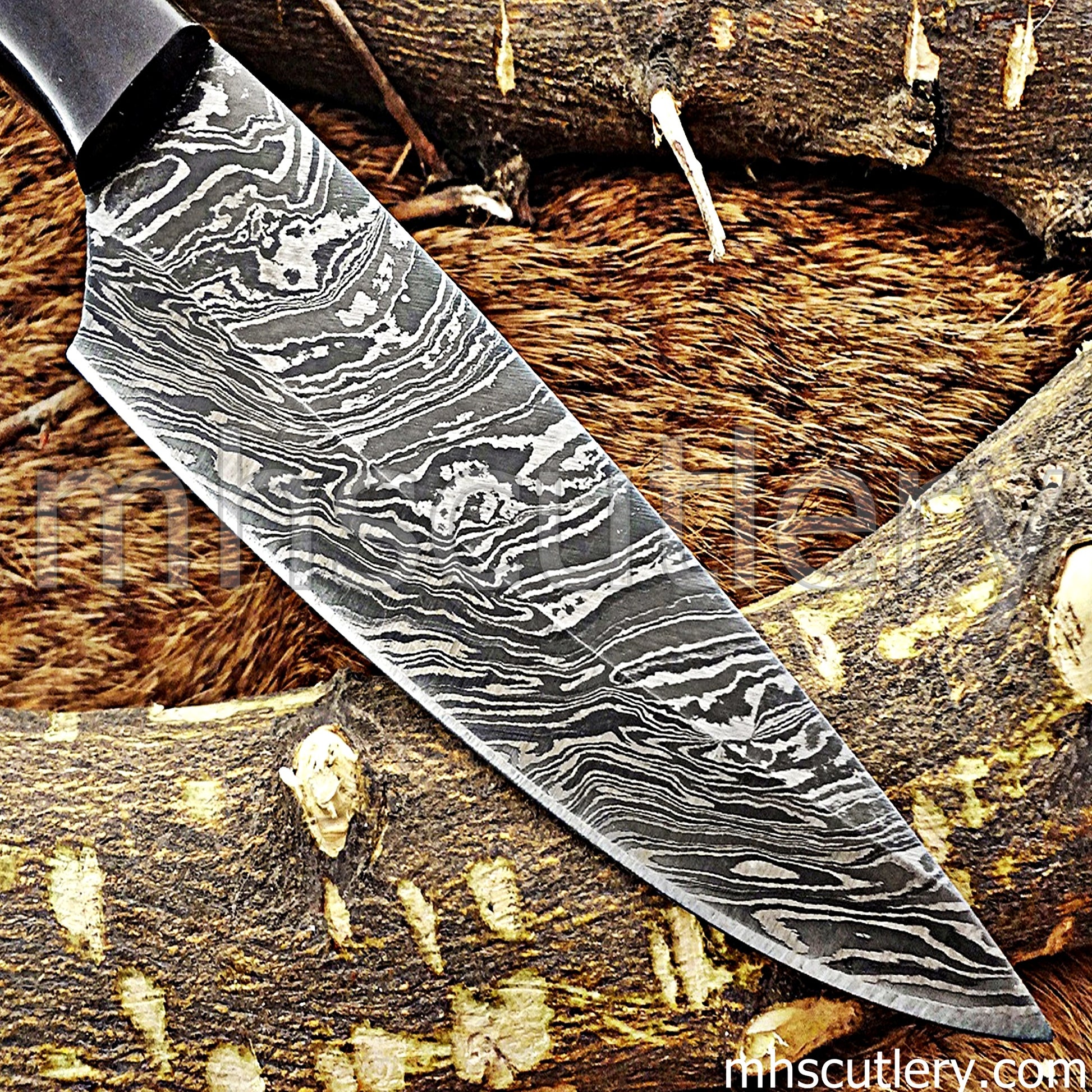 Custom Handmade Damascus Steel Chef's Knife | mhscutlery