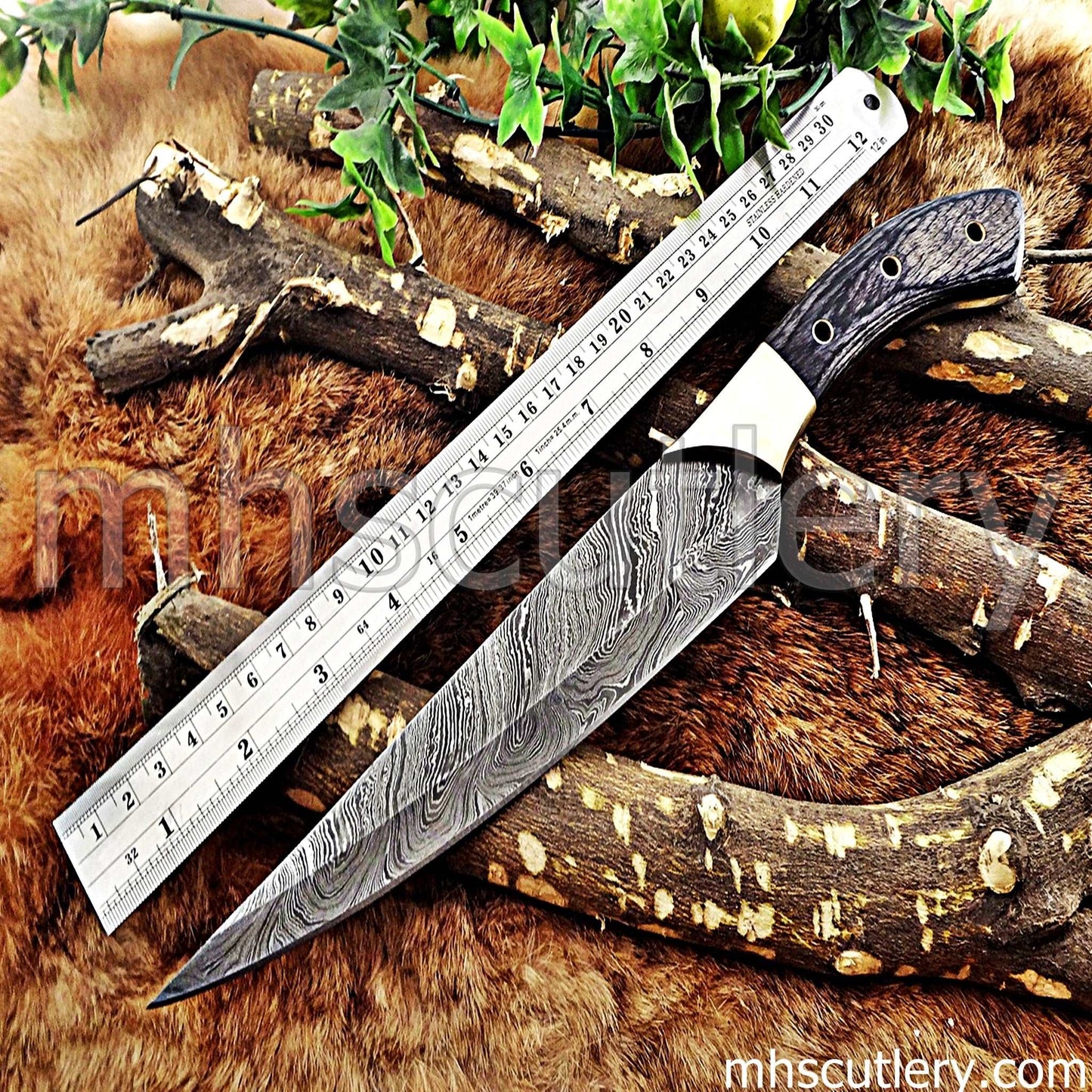 Custom Hand Forged Damascus Steel Kitchen Chef Knife | mhscutlery