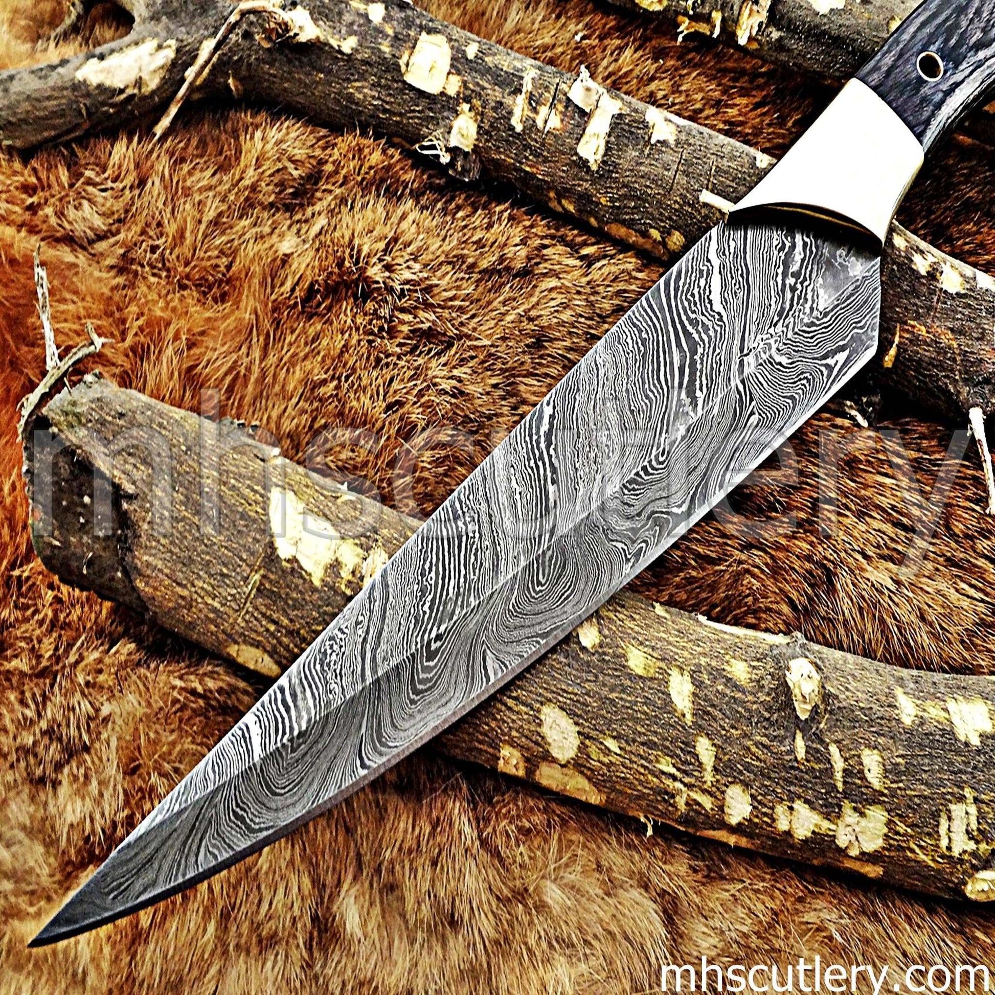 Custom Hand Forged Damascus Steel Kitchen Chef Knife | mhscutlery