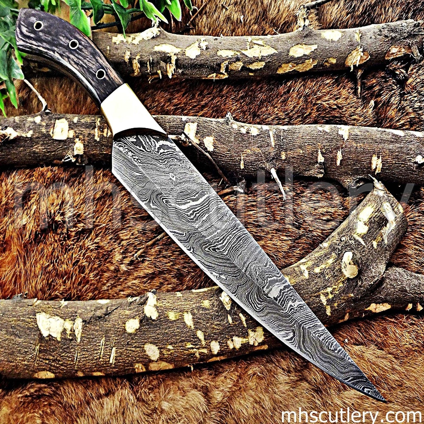 Custom Hand Forged Damascus Steel Kitchen Chef Knife | mhscutlery