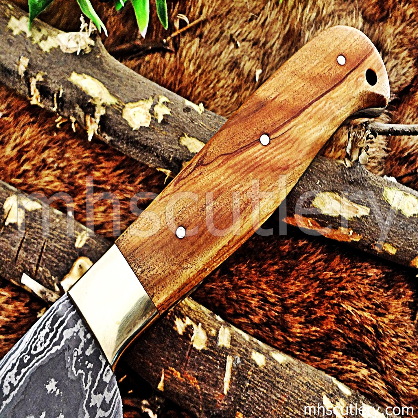 Handmade Damascus Steel Vegetable Cleaver | mhscutlery