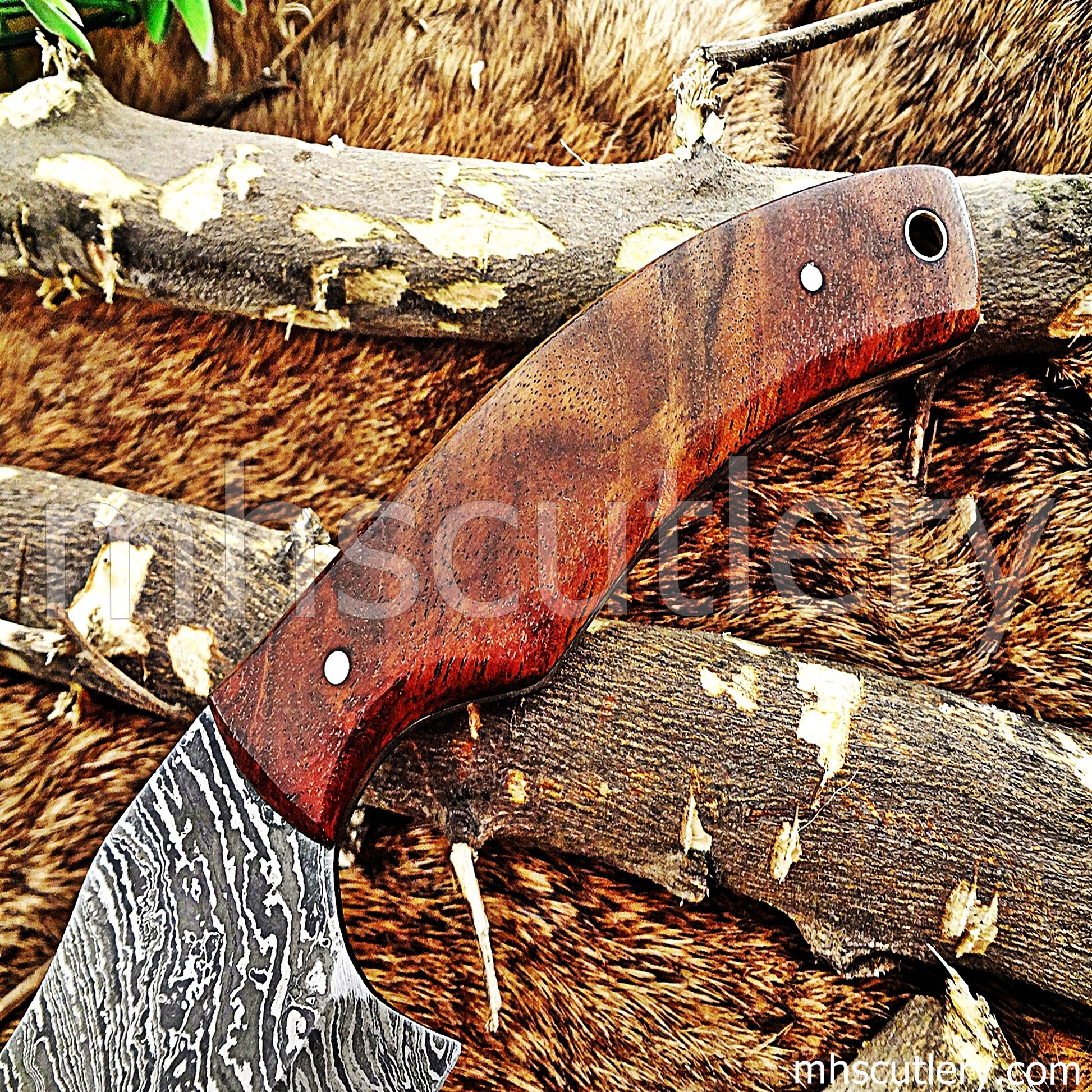 Hand Forged Damascus Steel Chef Cleaver | mhscutlery