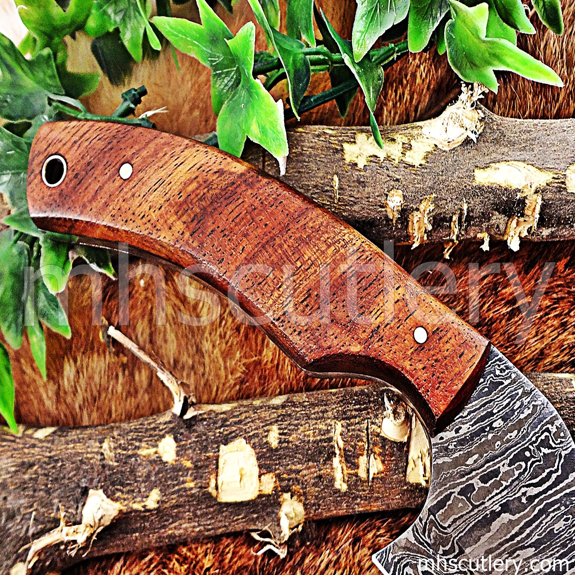 Hand Forged Damascus Steel Chef Cleaver | mhscutlery