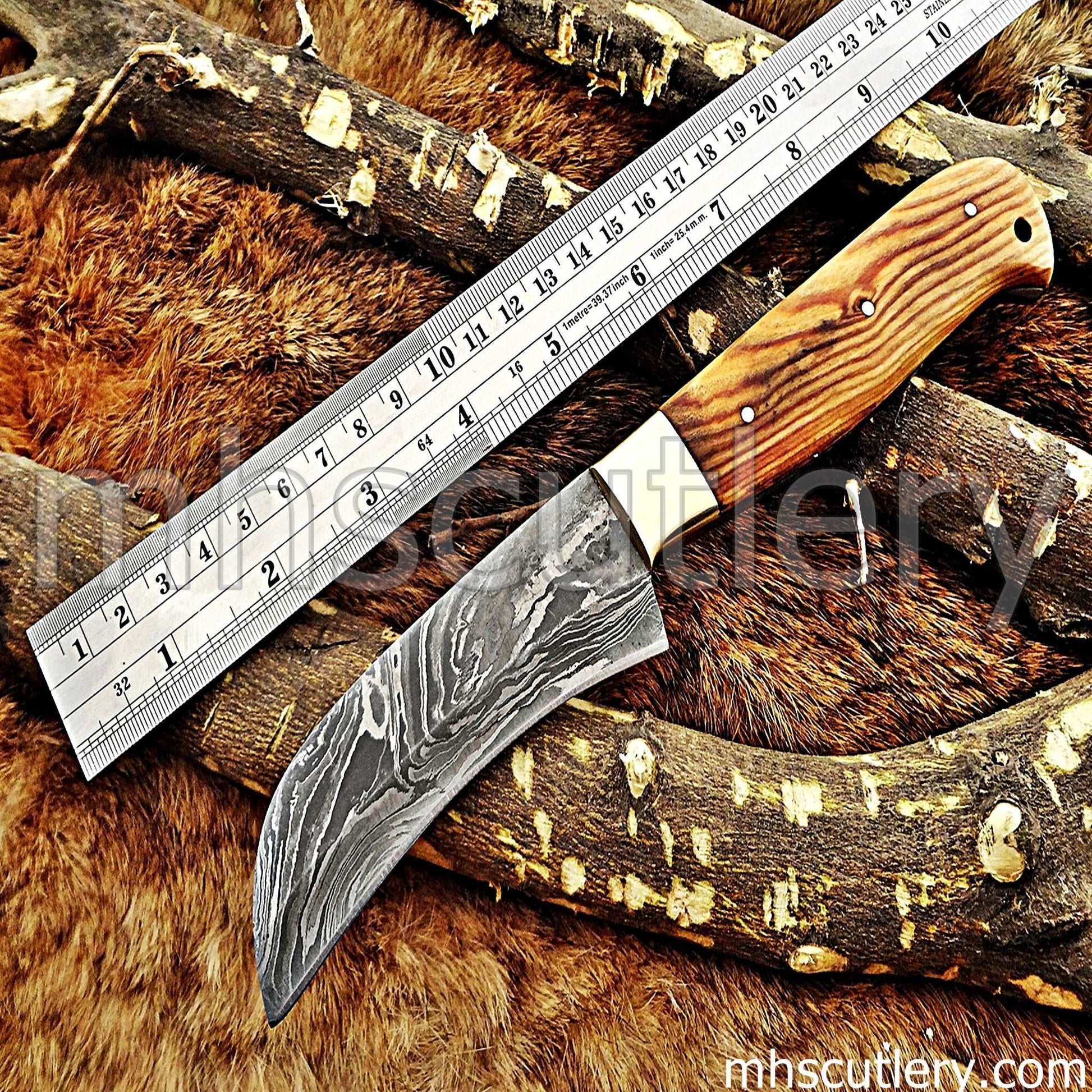 Custom Hand Forged Damascus Steel Paring Knife | mhscutlery