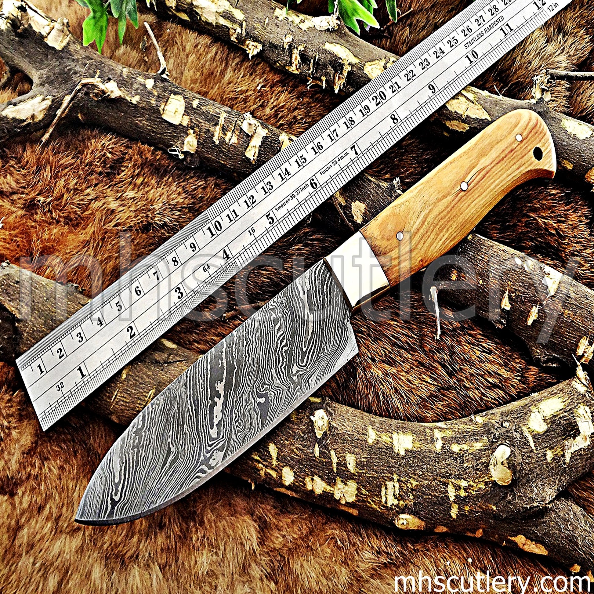 Damascus Steel Utility Chef Knife | mhscutlery