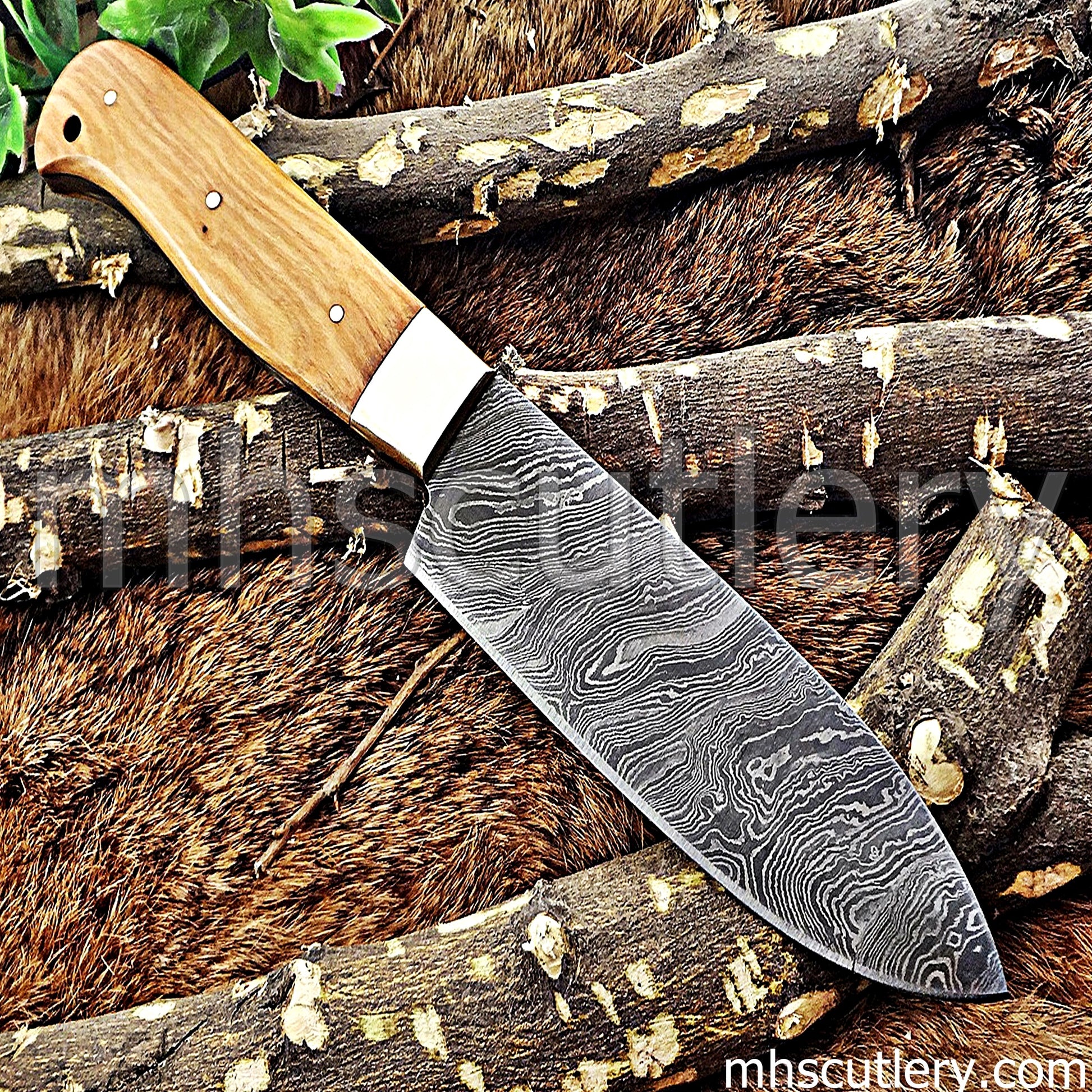 Damascus Steel Utility Chef Knife | mhscutlery