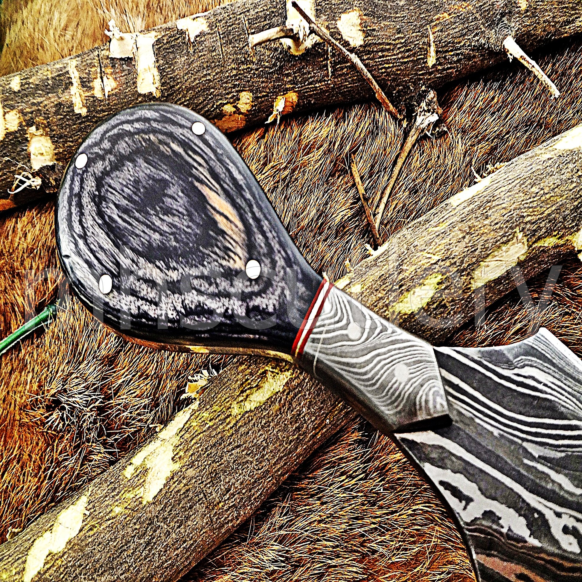 Handmade Damascus Steel Tactical Push Dagger With Pakka Wood Handle | mhscutlery