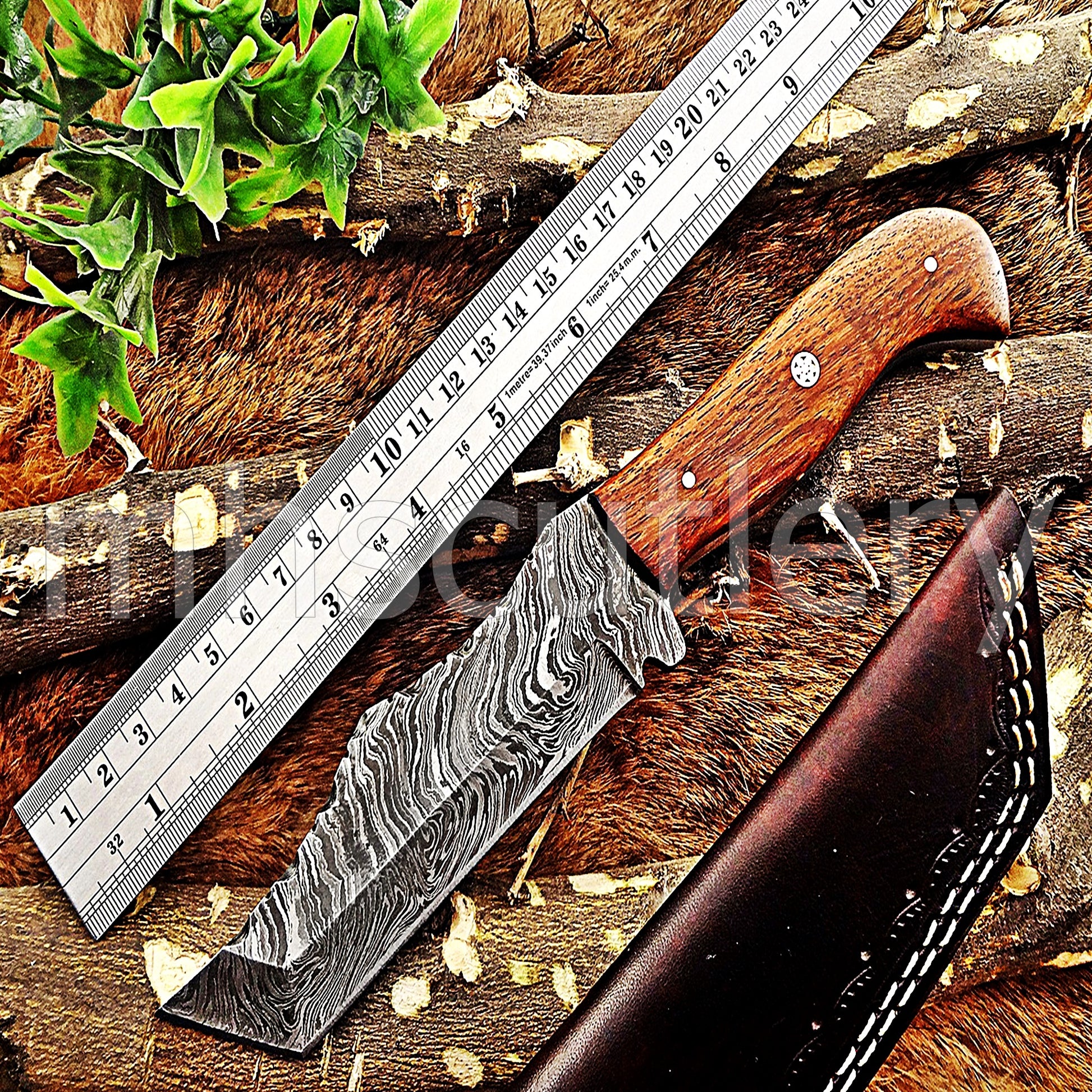 Hand Forged Tactical Tanto Damascus Steel Skinner Hunting Knife | mhscutlery