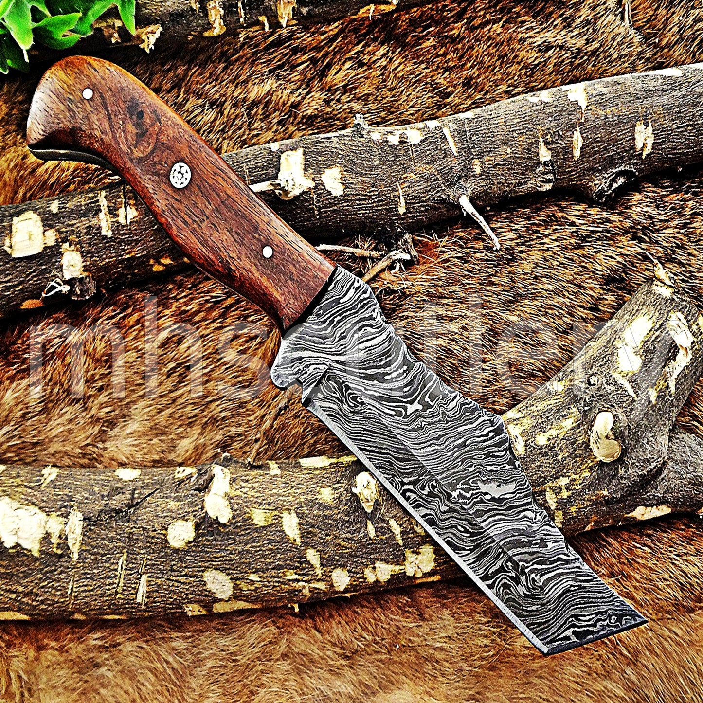 Hand Forged Tactical Tanto Damascus Steel Skinner Hunting Knife | mhscutlery