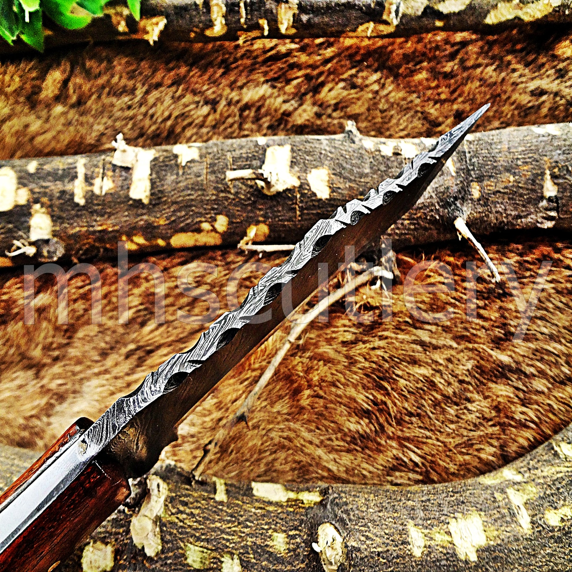 Hand Forged Tactical Tanto Damascus Steel Skinner Hunting Knife | mhscutlery