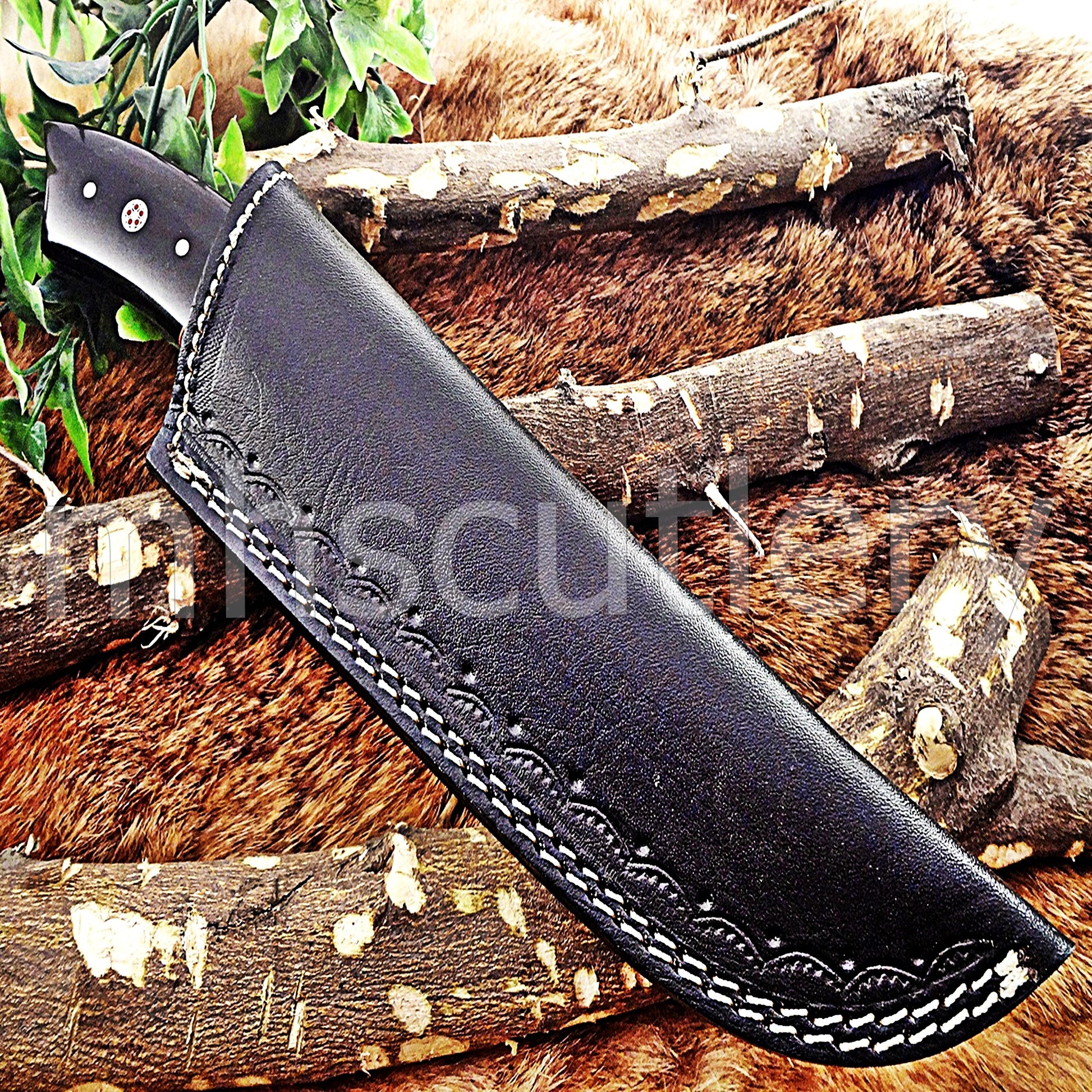 Custom Made Damascus Steel Tactical Hunter Skinning Knife | mhscutlery