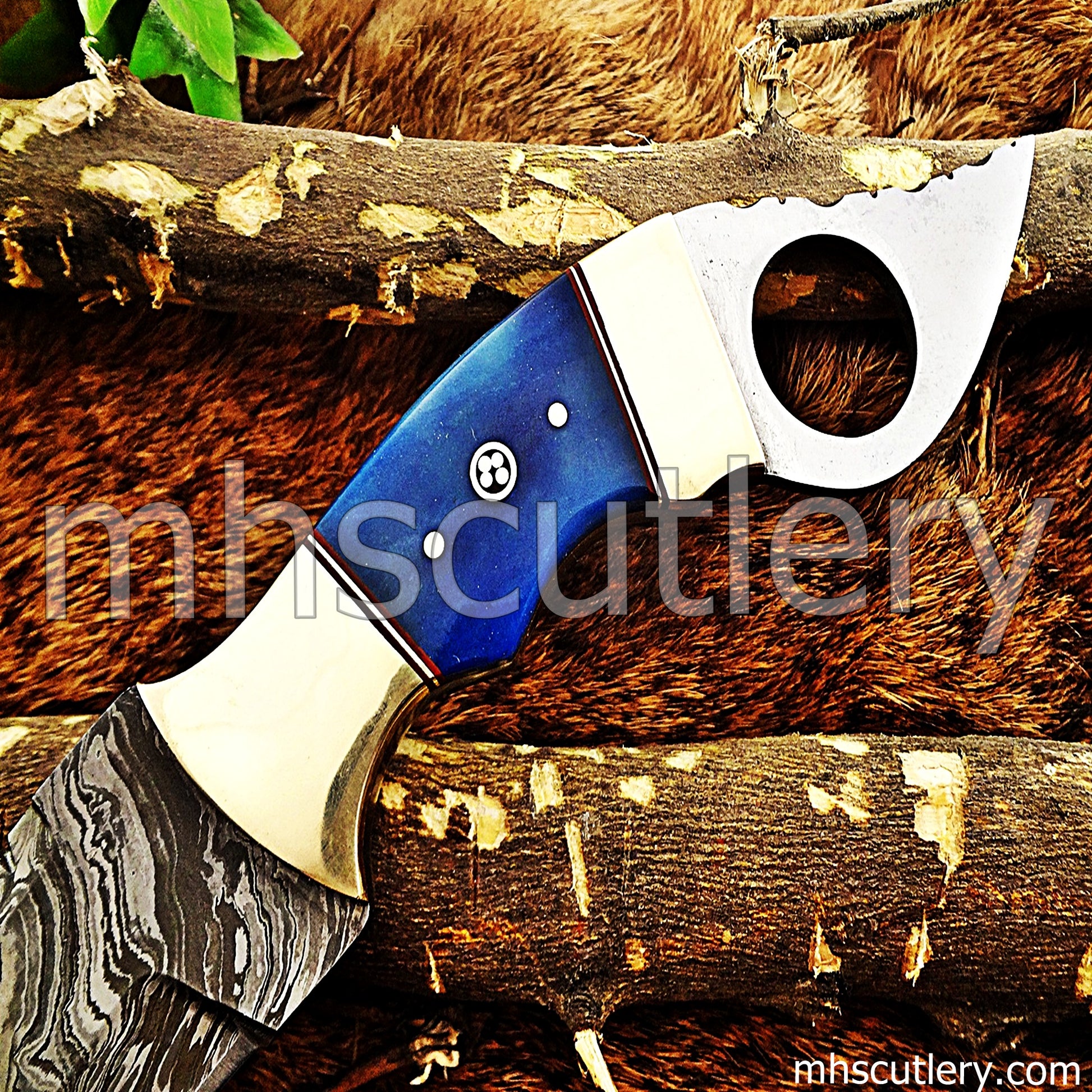 Damascus Steel Tactical Karambit Knife / Bone Handle | mhscutlery