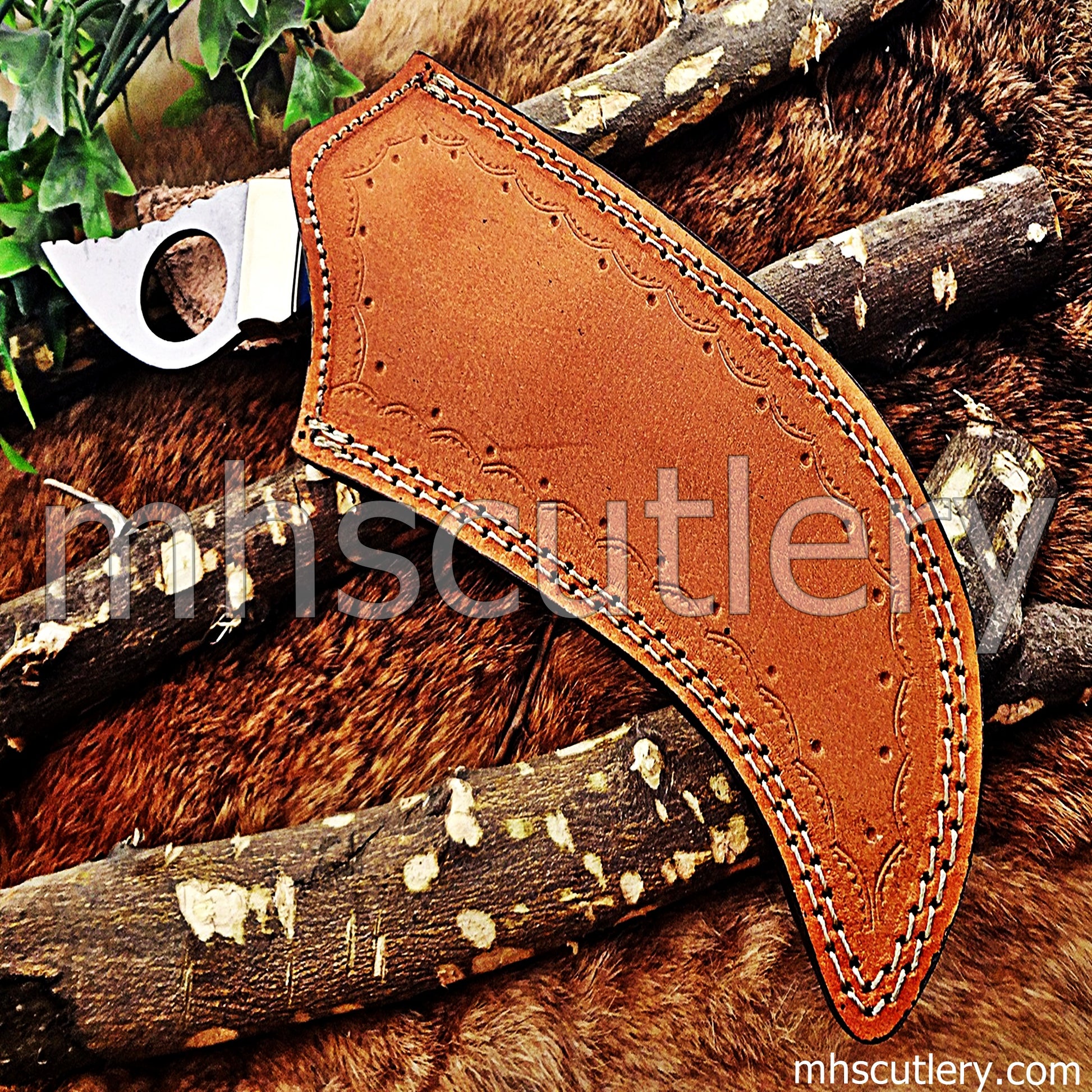 Damascus Steel Tactical Karambit Knife / Bone Handle | mhscutlery